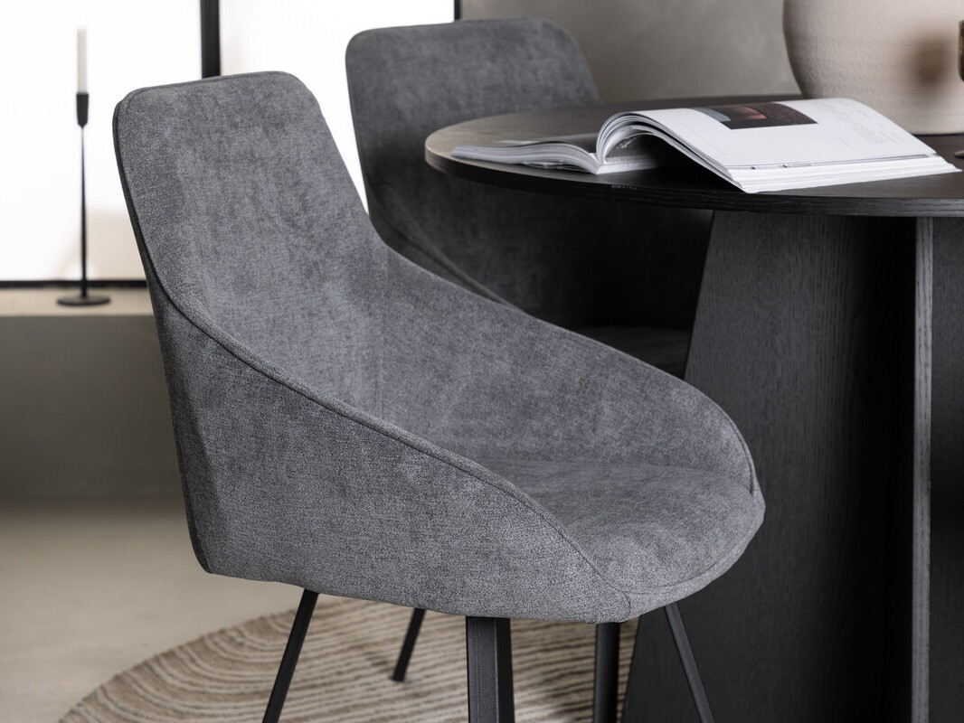 Dining set Dallas 4325 (Dark grey + Black)