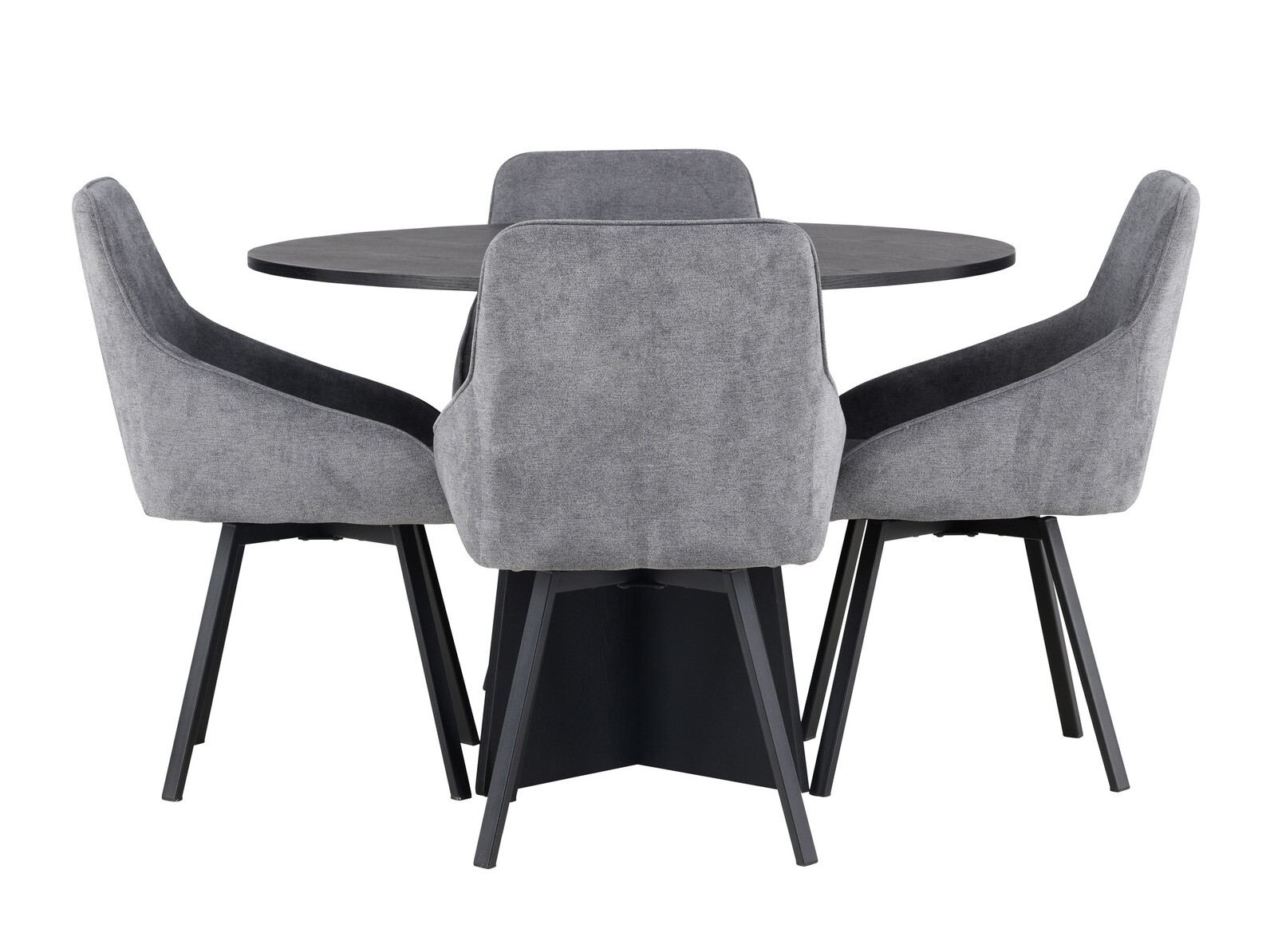 Dining set Dallas 4325 (Dark grey + Black)