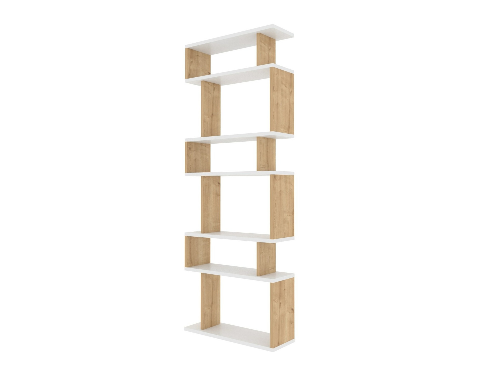 Bookcase Kailua 1834 (White + Oak)