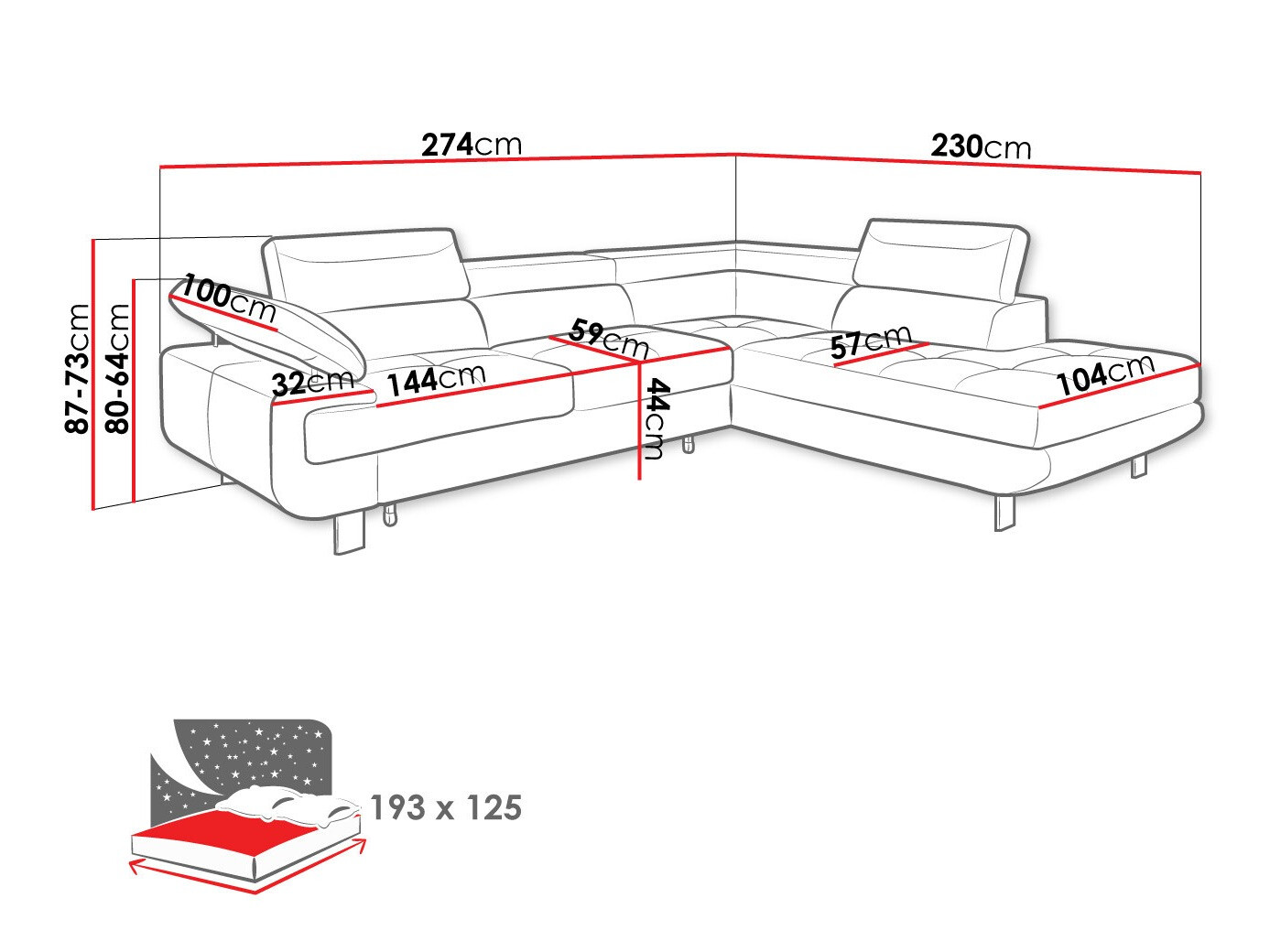 Corner sofa Lincoln 188 (Barrel 19)