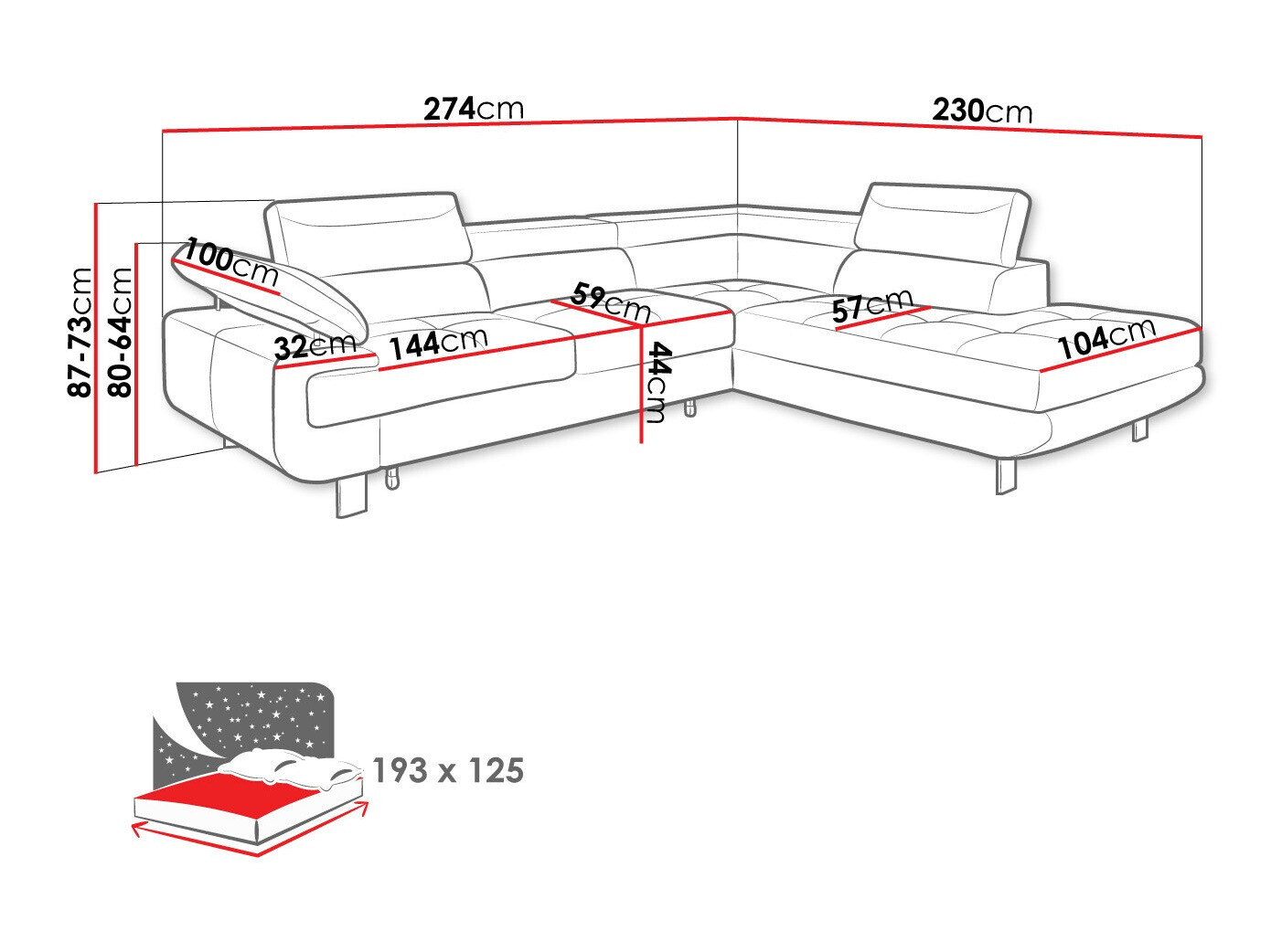 Corner sofa Lincoln 188 (Barrel 97)