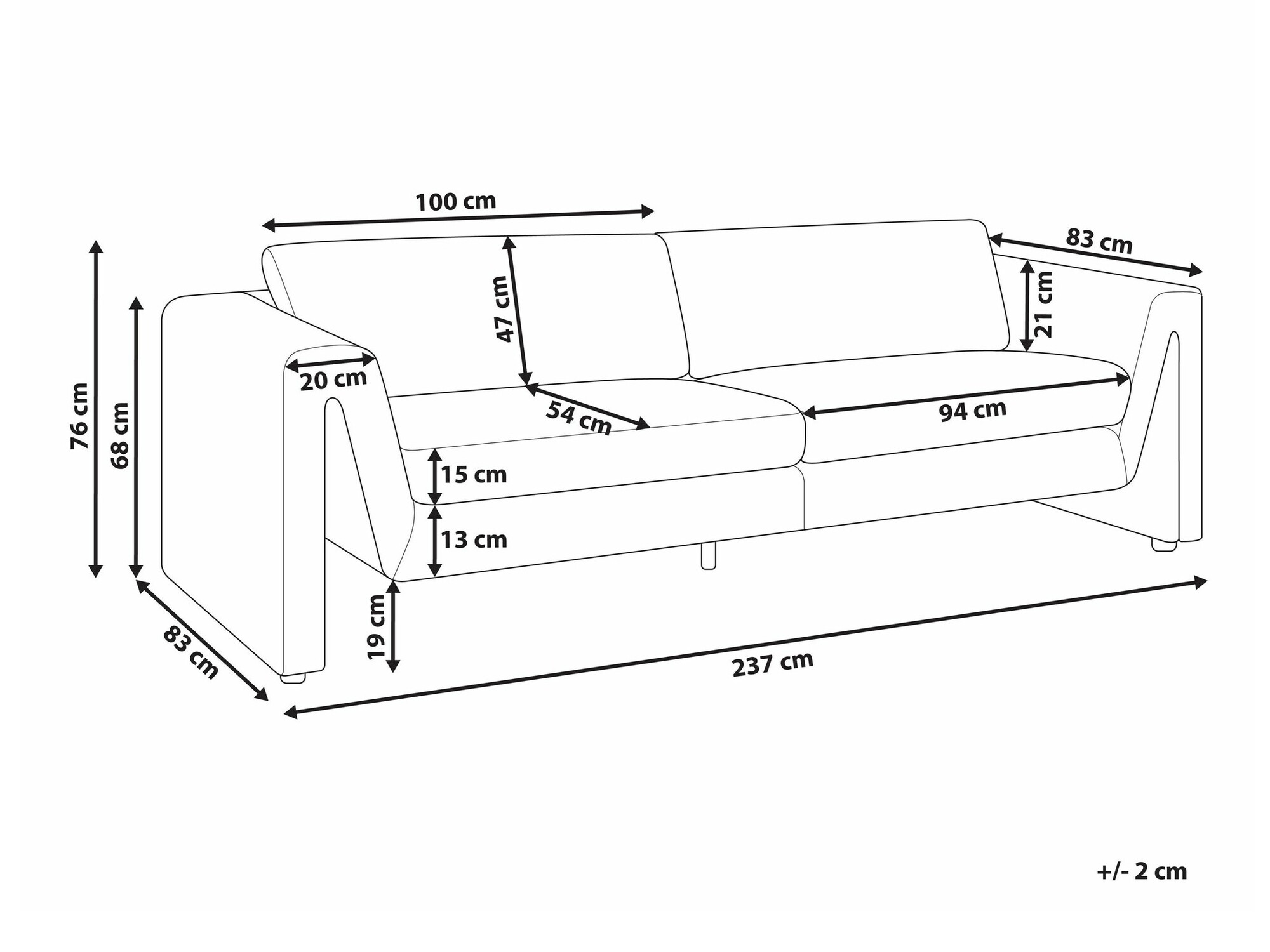 Sofa Berwyn 1726 (Light brown)
