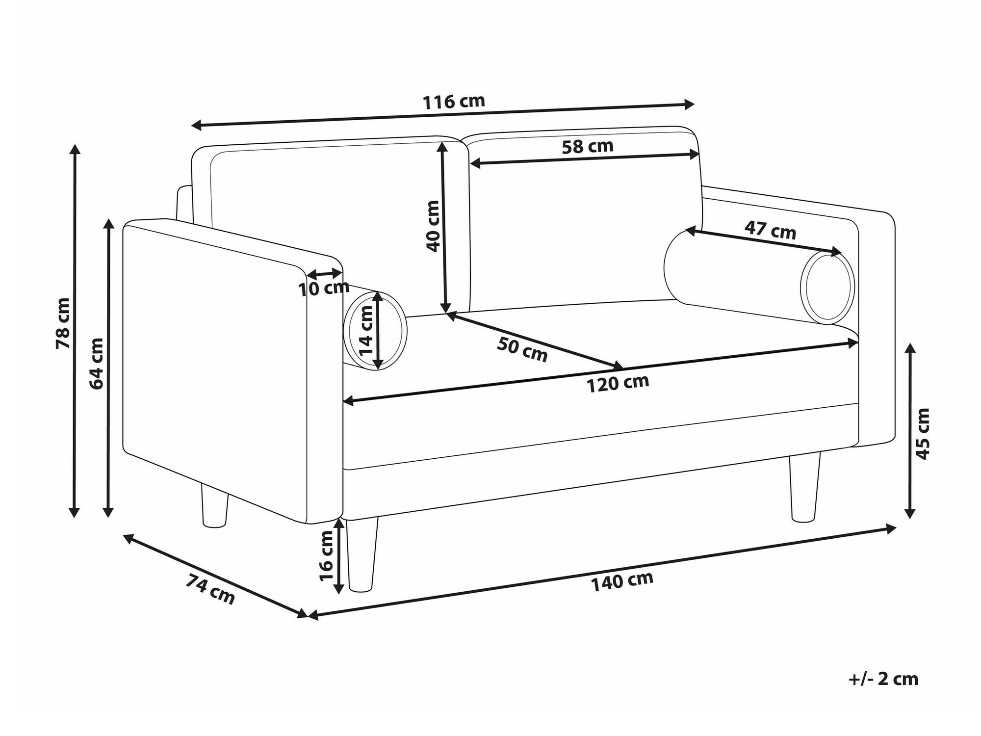 Καναπές Berwyn 1733 (Taupe)