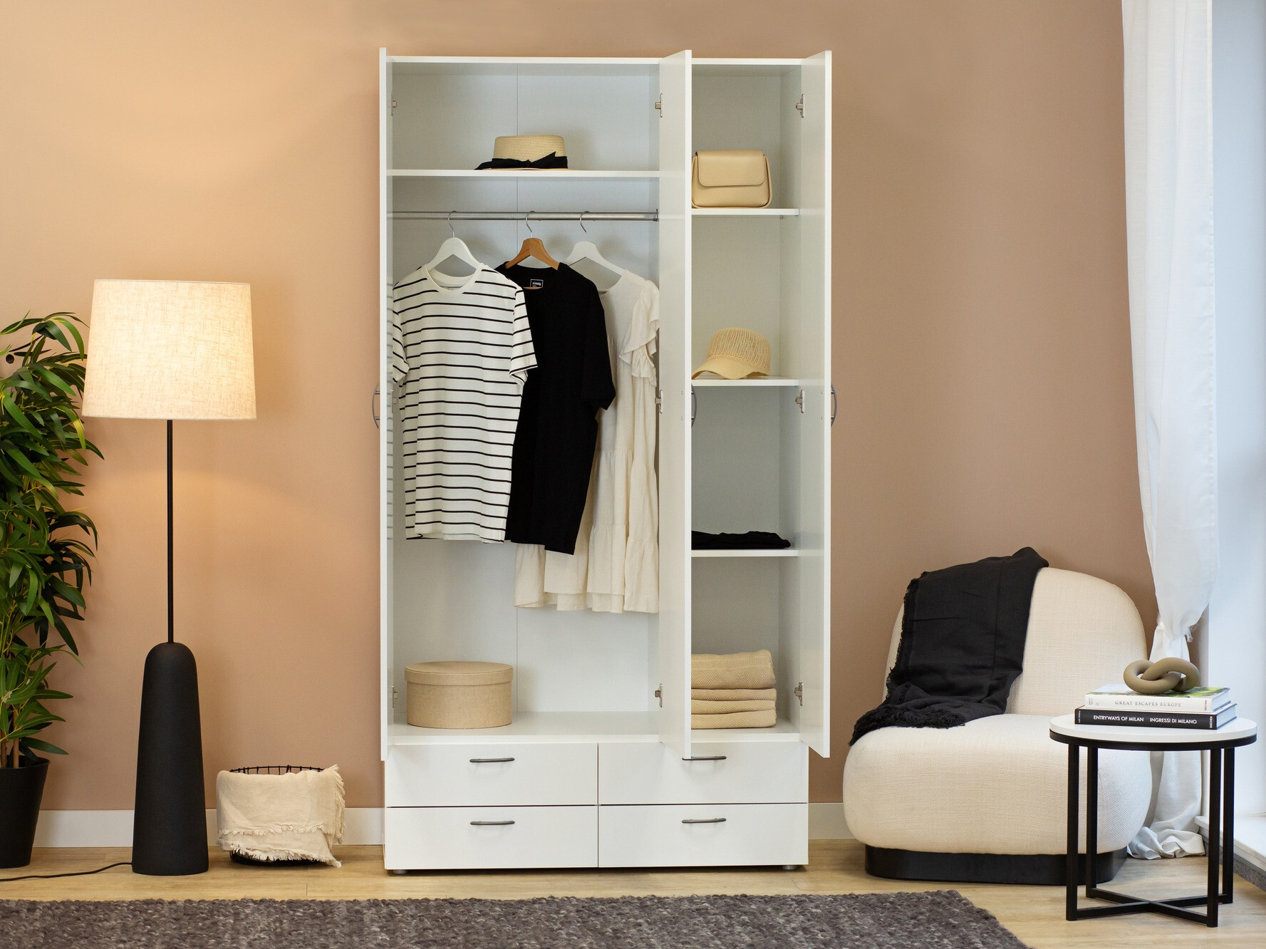 Wardrobe Bristol 188 (White)