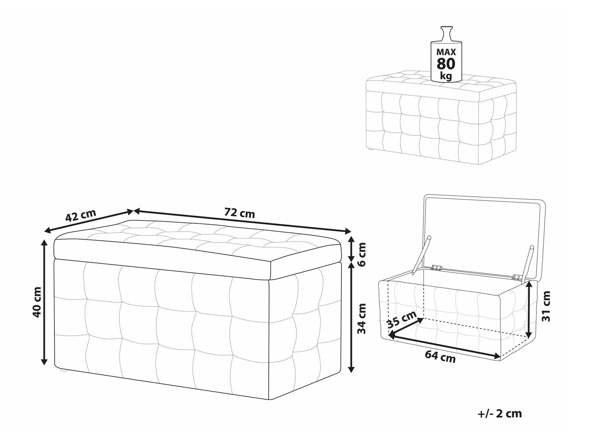 Ταμπουρέ Berwyn 1753 (Άσπρο)