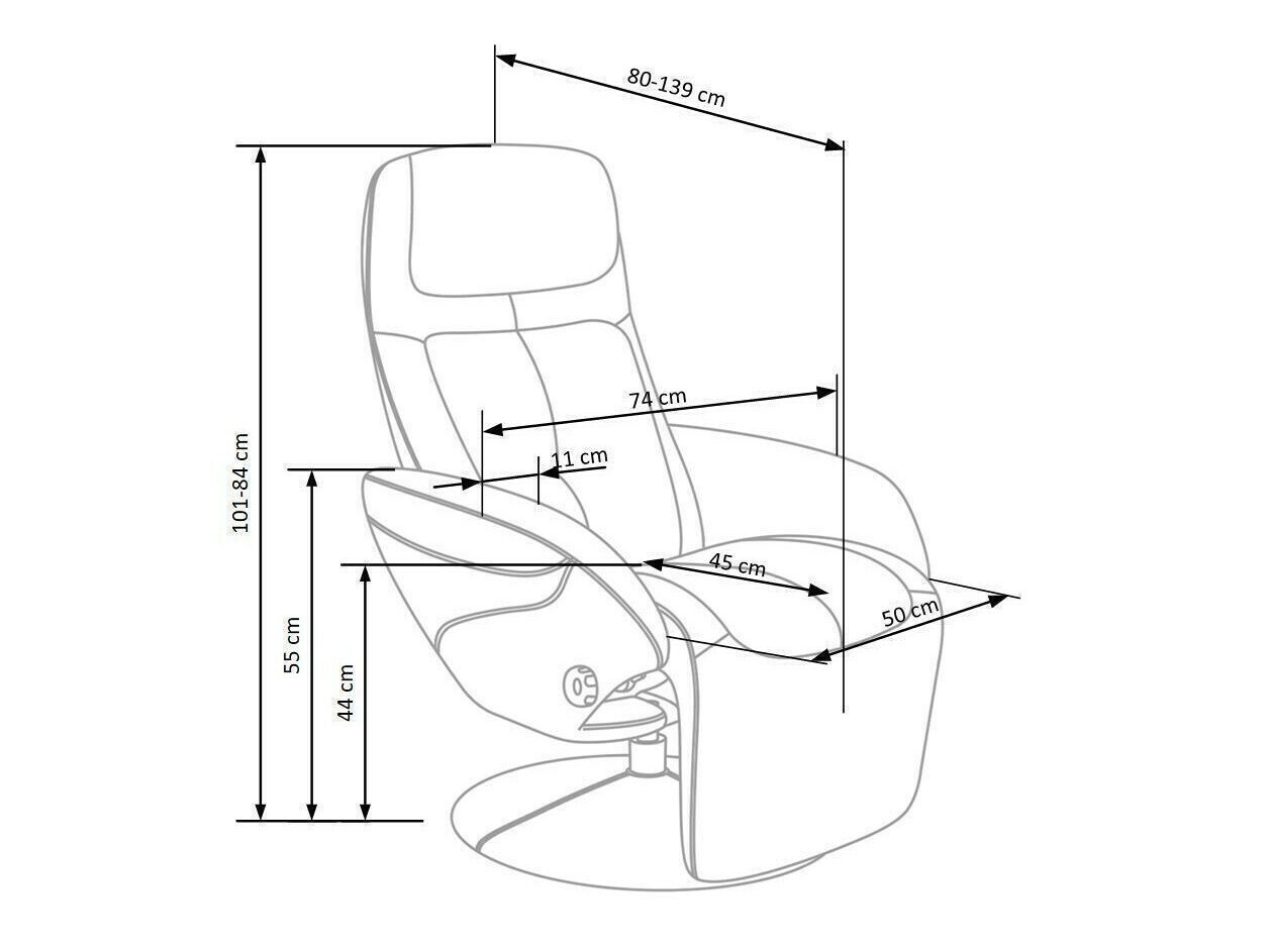 Ρυθμιζόμενη πολυθρόνα Houston 492 (Μπεζ)