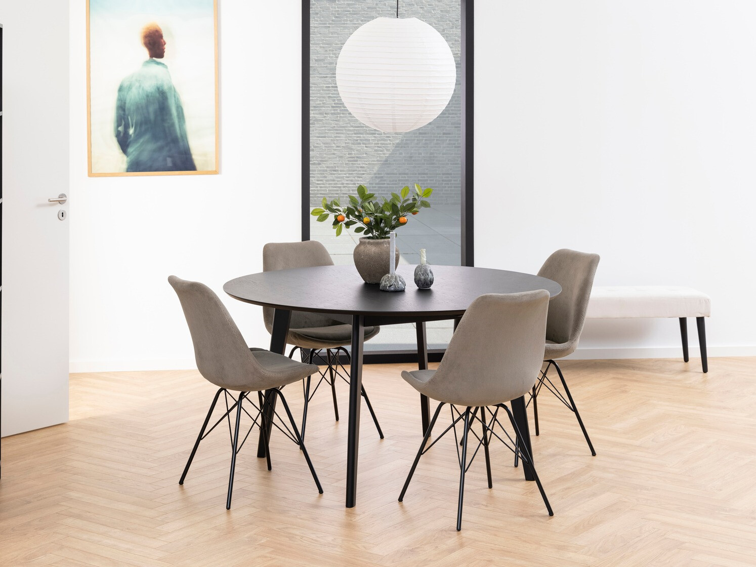 Σετ τραπεζαρίας Norsica 505 (Μπεζ + Μαύρο)