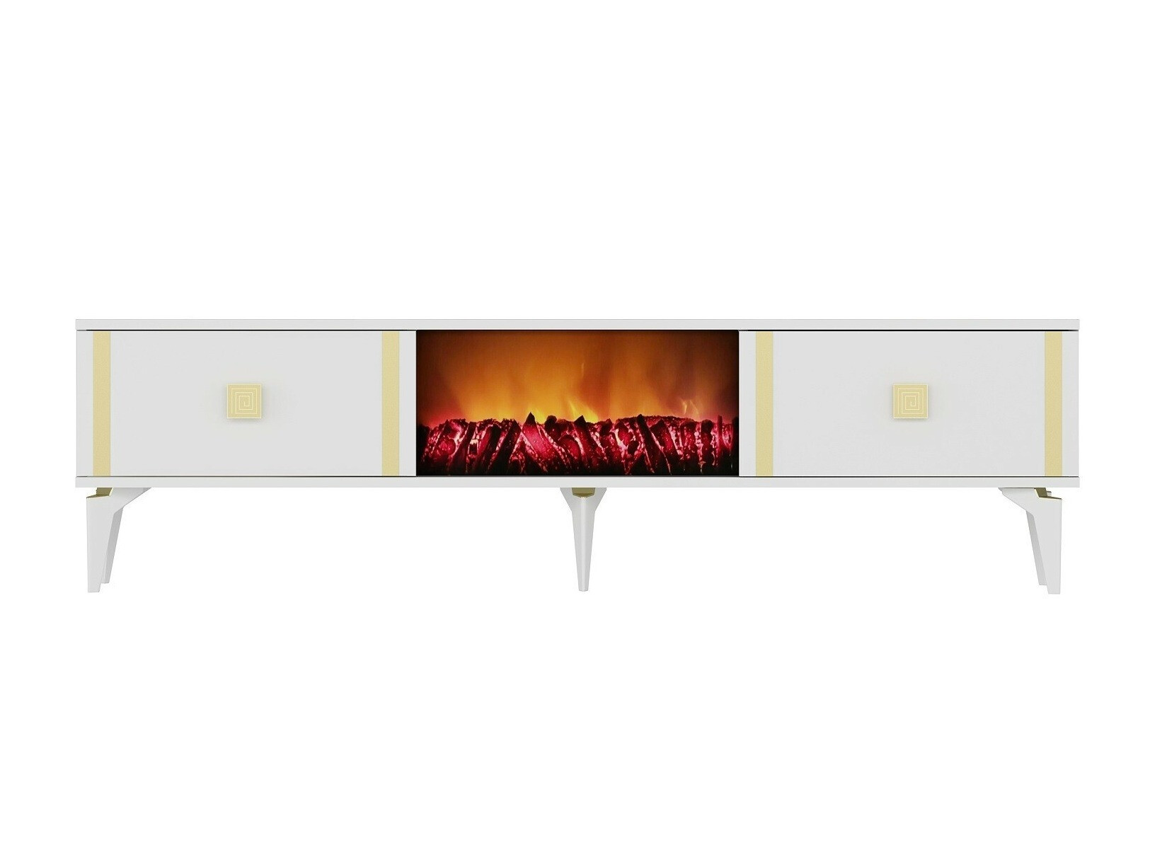 TV stand Kailua 1988 (White + Golden)