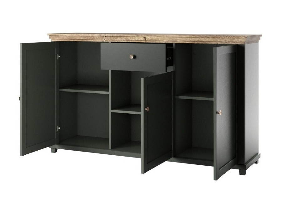Chest of drawers Tolnue 106 (Dark green + Lefkas oak)