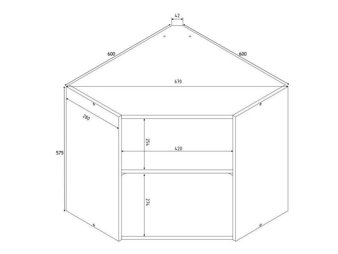 Πολυμορφικό γωνιακό ντουλάπι τοίχου Eli 106