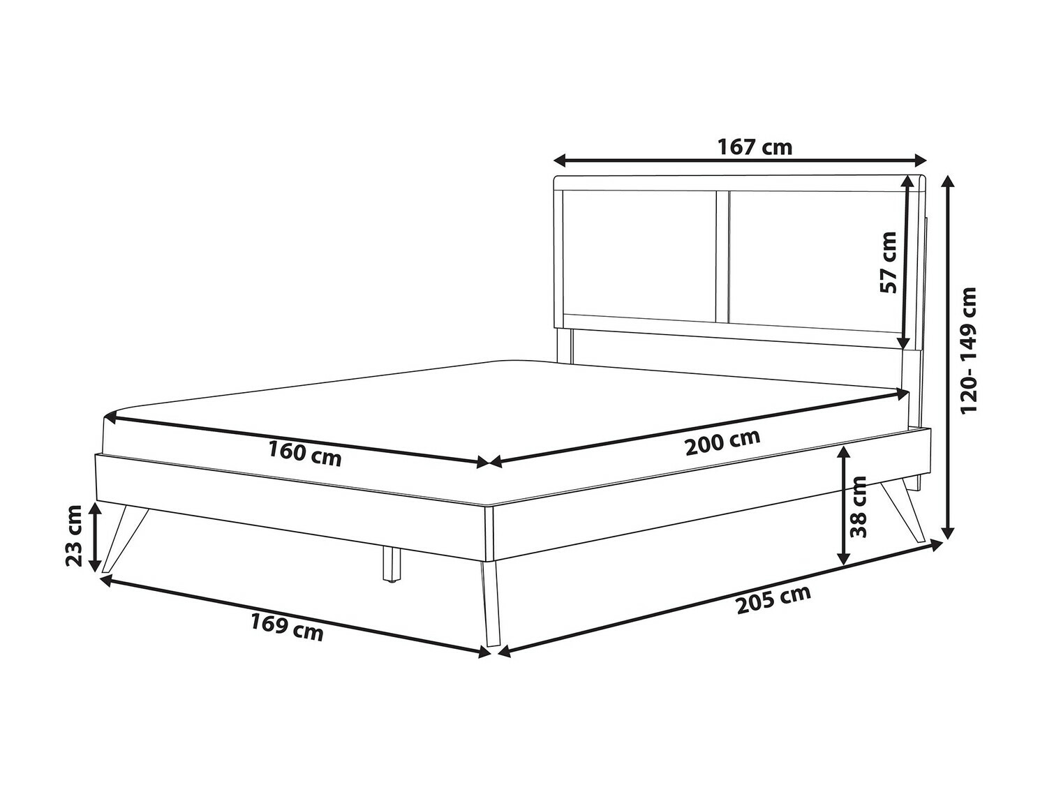 Κρεβάτι Berwyn 745 (Σκούρο ξύλο)