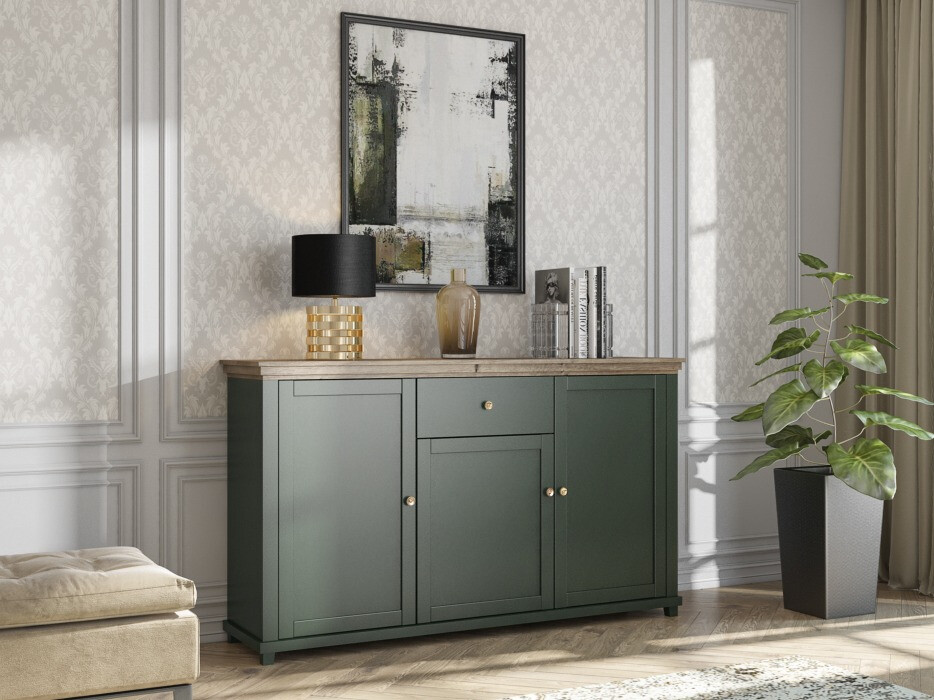 Συρταριέρα Tolnue 106 (Σκούρο πράσινο + Δρυς Λευκάδας)