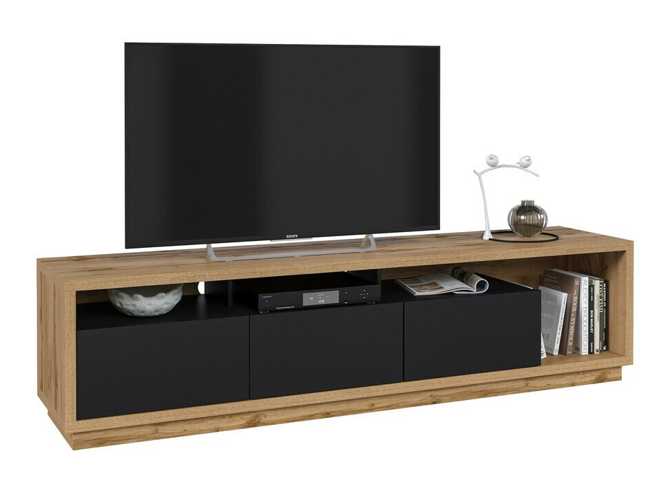 TV stand Austin 357 (Wotan Oak + Matte black)
