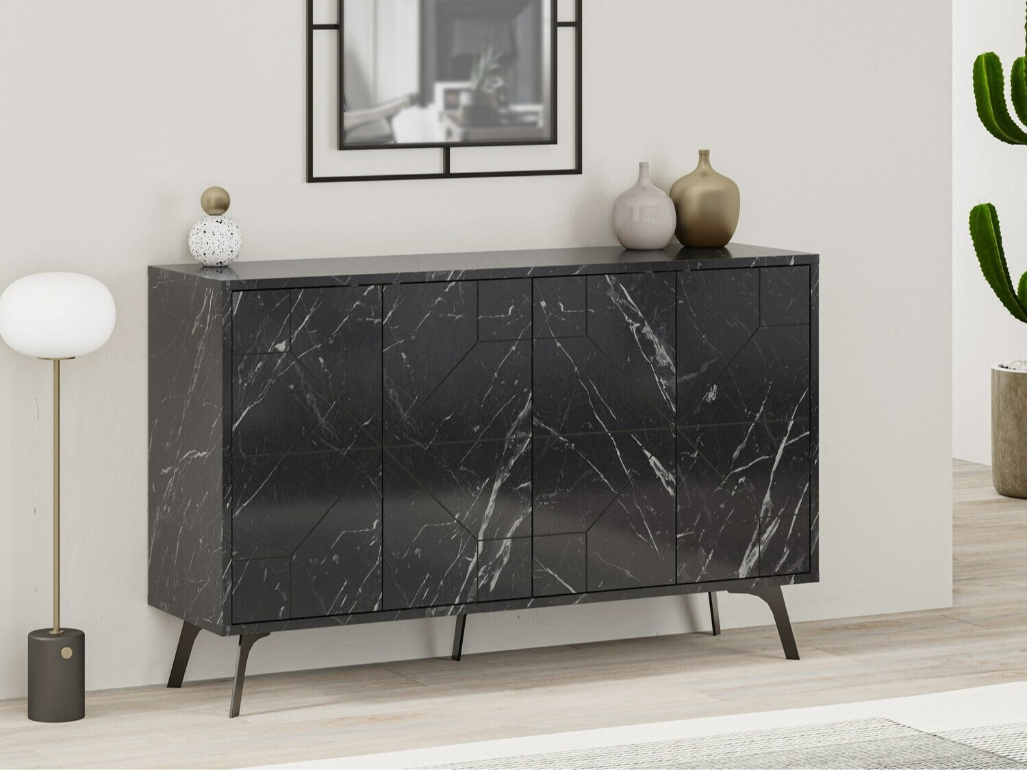 Μπουφέ Kailua 416 (Μαύρο μάρμαρο)