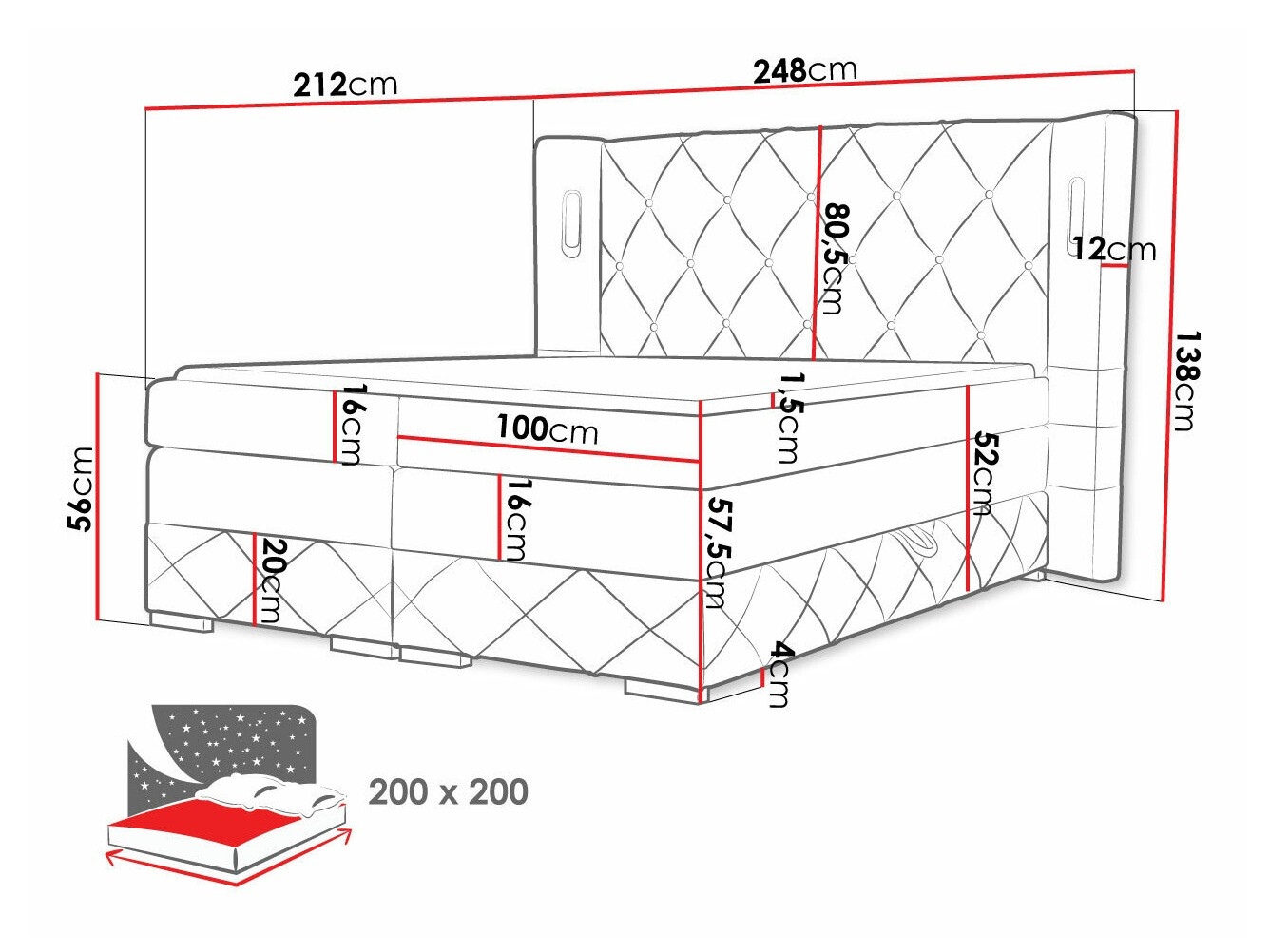 Continental bed Historia (Kameleon 04)