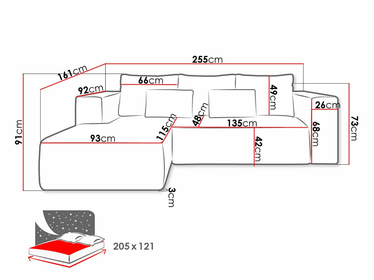 Corner sofa Arvada 116 (Poso 01)