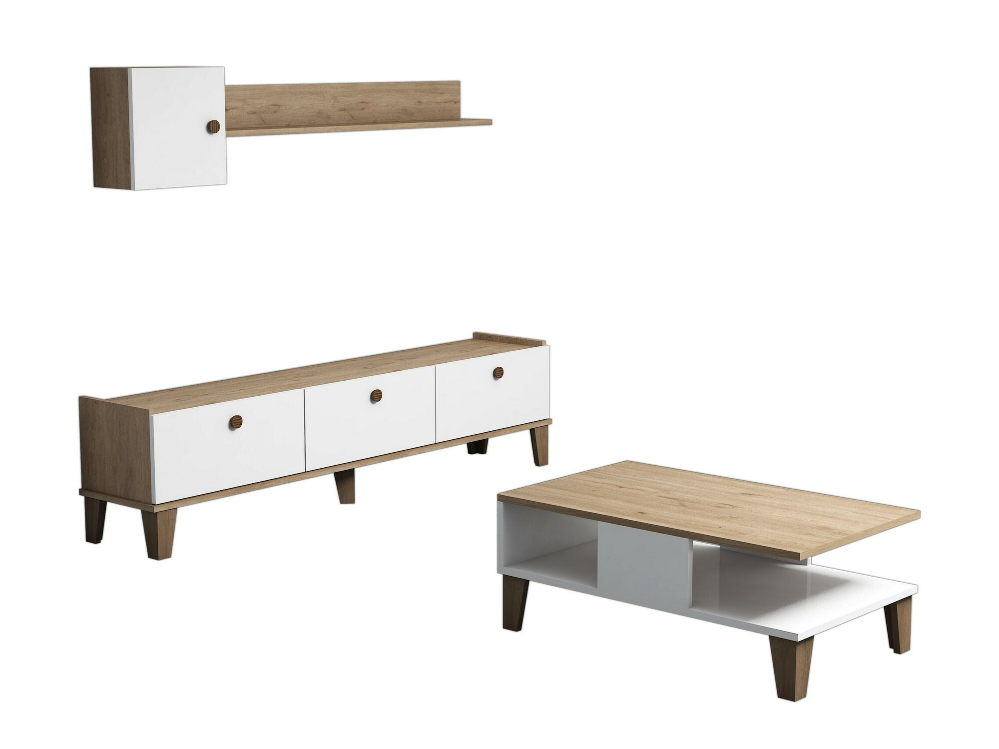 Living room set Kailua 723 (Oak + White)