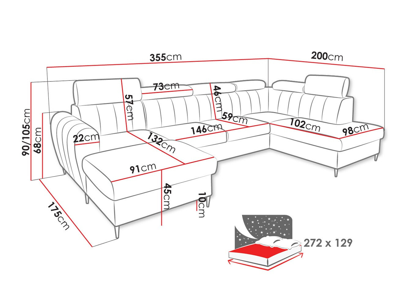 Corner sofa Temple 128 (Kronos 01)