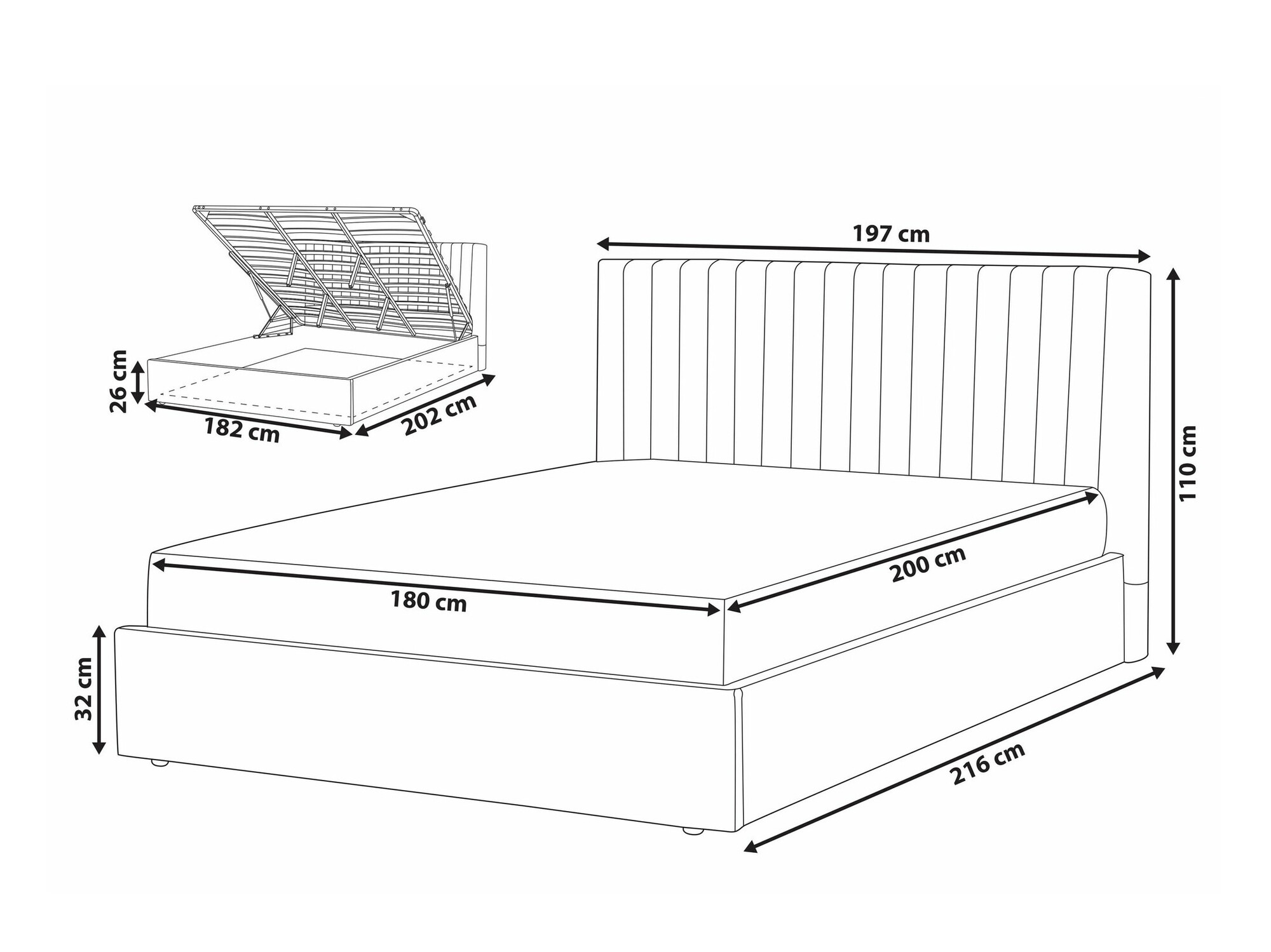 Κρεβάτι Berwyn 1775 (Γκρι)