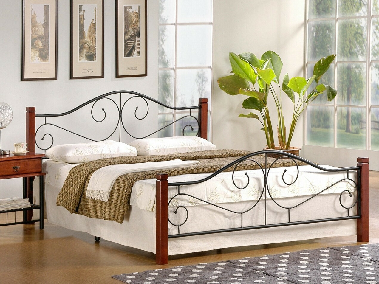 Bed Houston 574 (Cherry + Black)