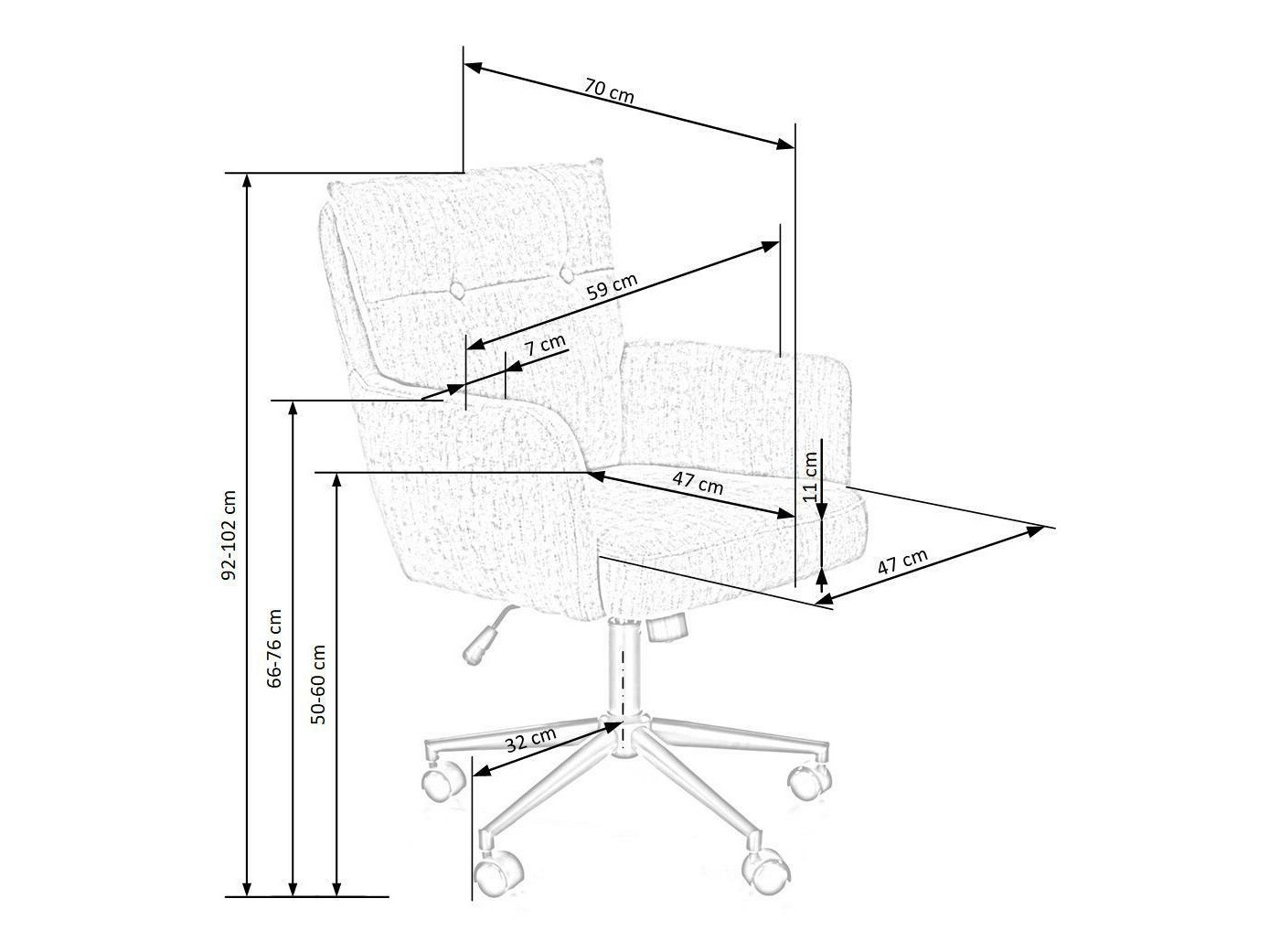 Καρέκλα γραφείου Houston 1262 (Κρεμ)