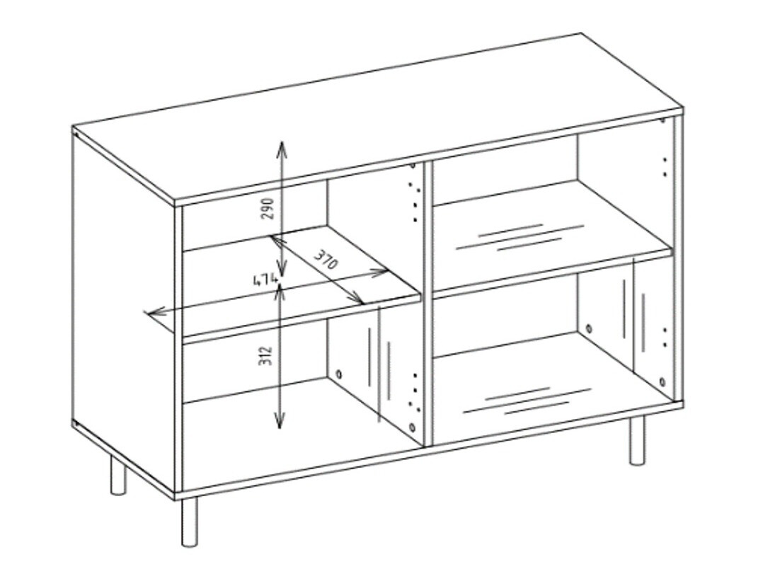 Sideboard Romseru 100 (Blue + Artisan oak)