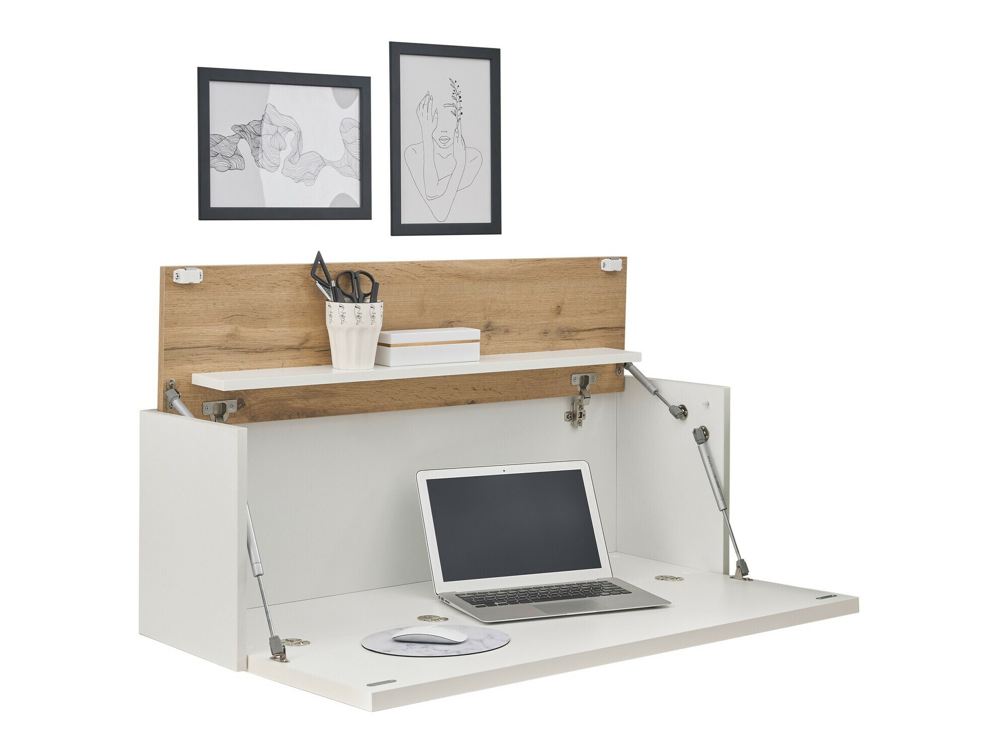 Γραφείο Elbsori 107 (Άσπρο + Δρυς wotan)