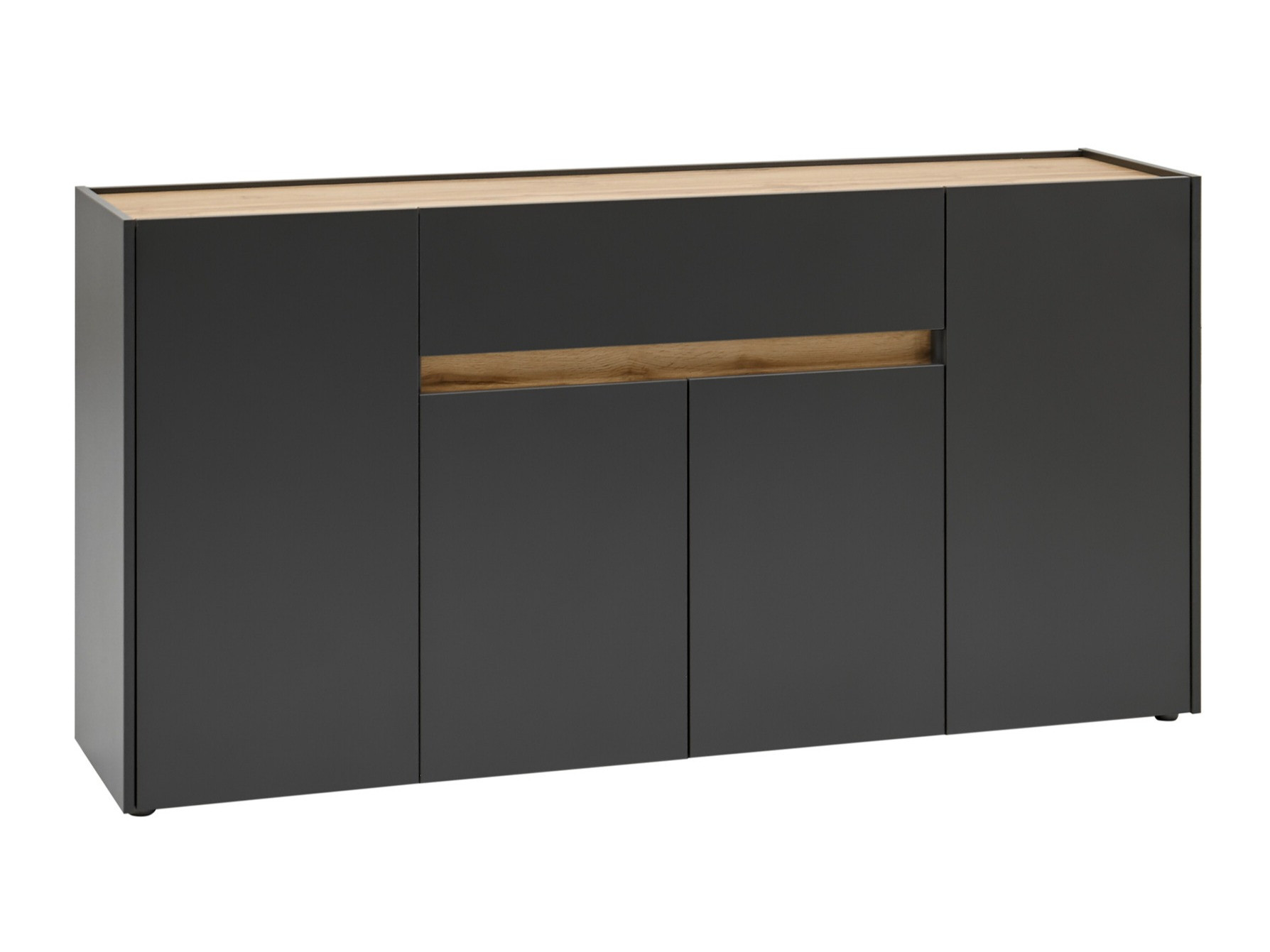Chest of drawers Elbsori 117 (Anthracite + Wotan Oak)