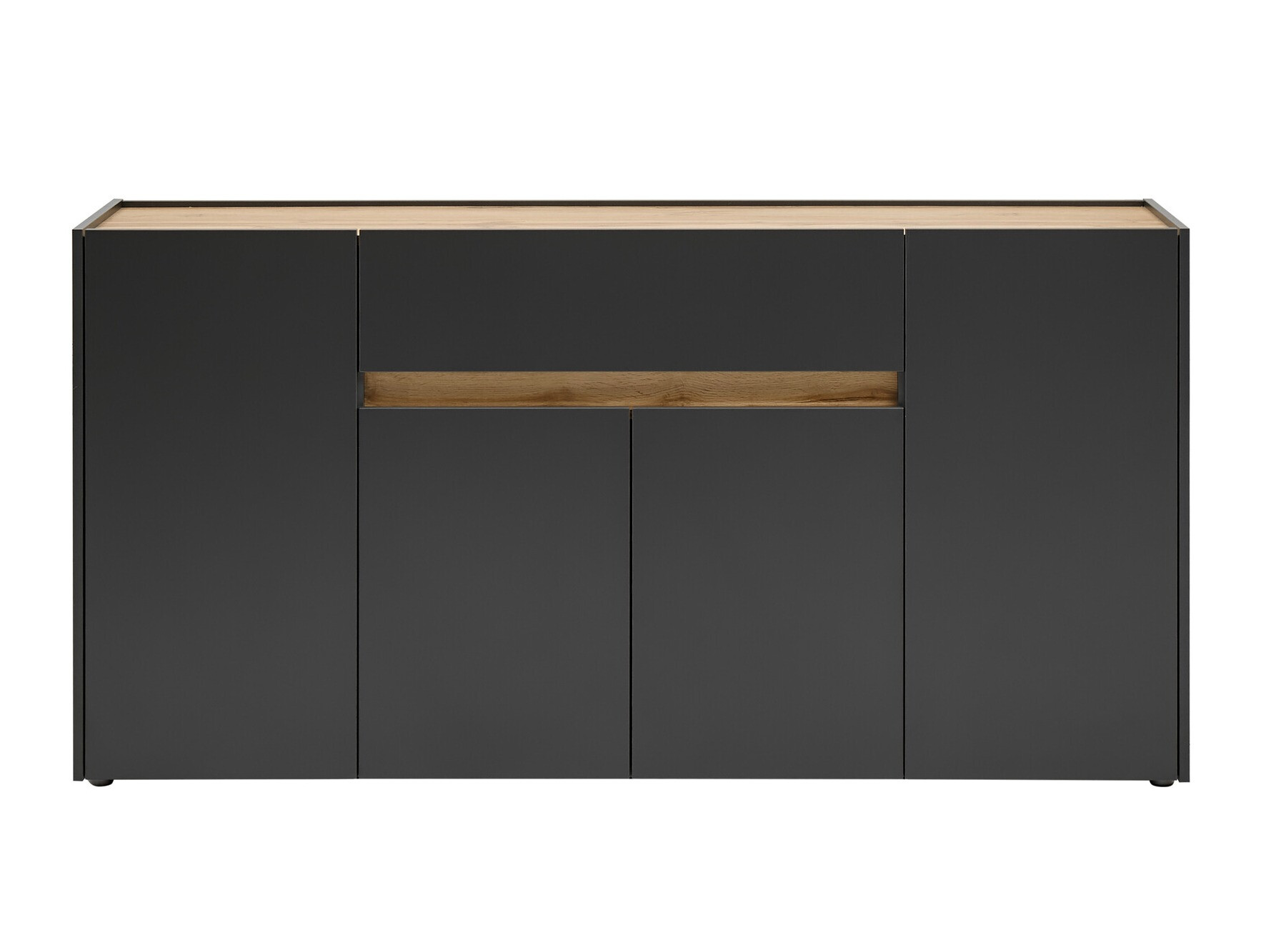 Chest of drawers Elbsori 117 (Anthracite + Wotan Oak)