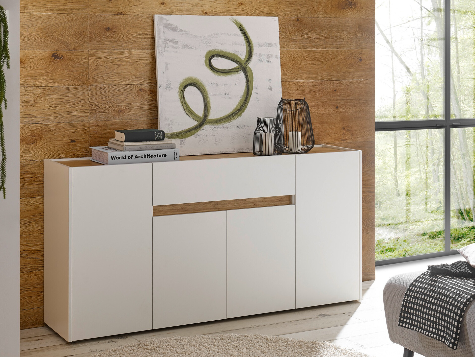 Συρταριέρα Elbsori 117 (Άσπρο + Δρυς wotan)