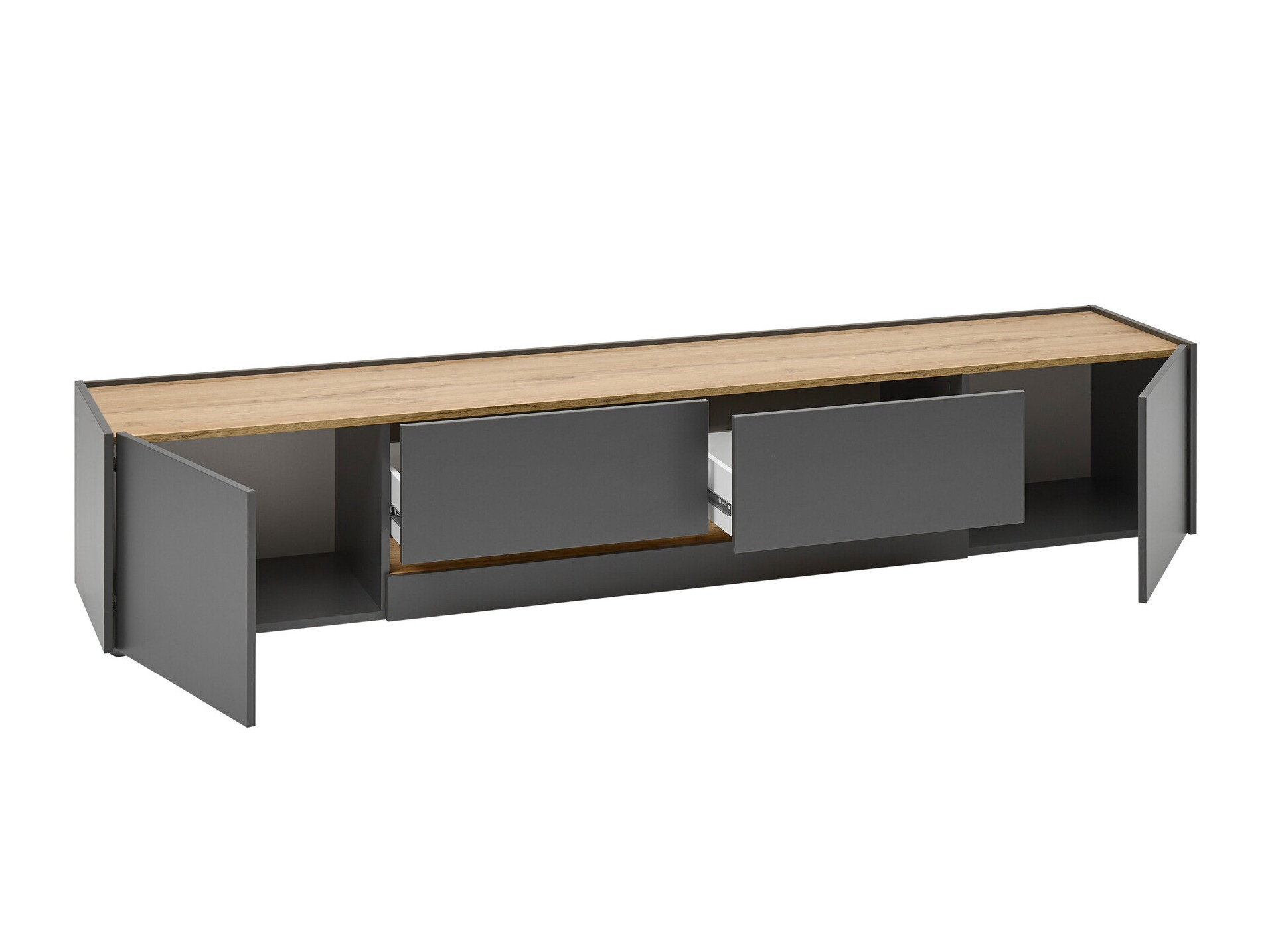 TV stand Elbsori 116 (Anthracite + Wotan Oak)