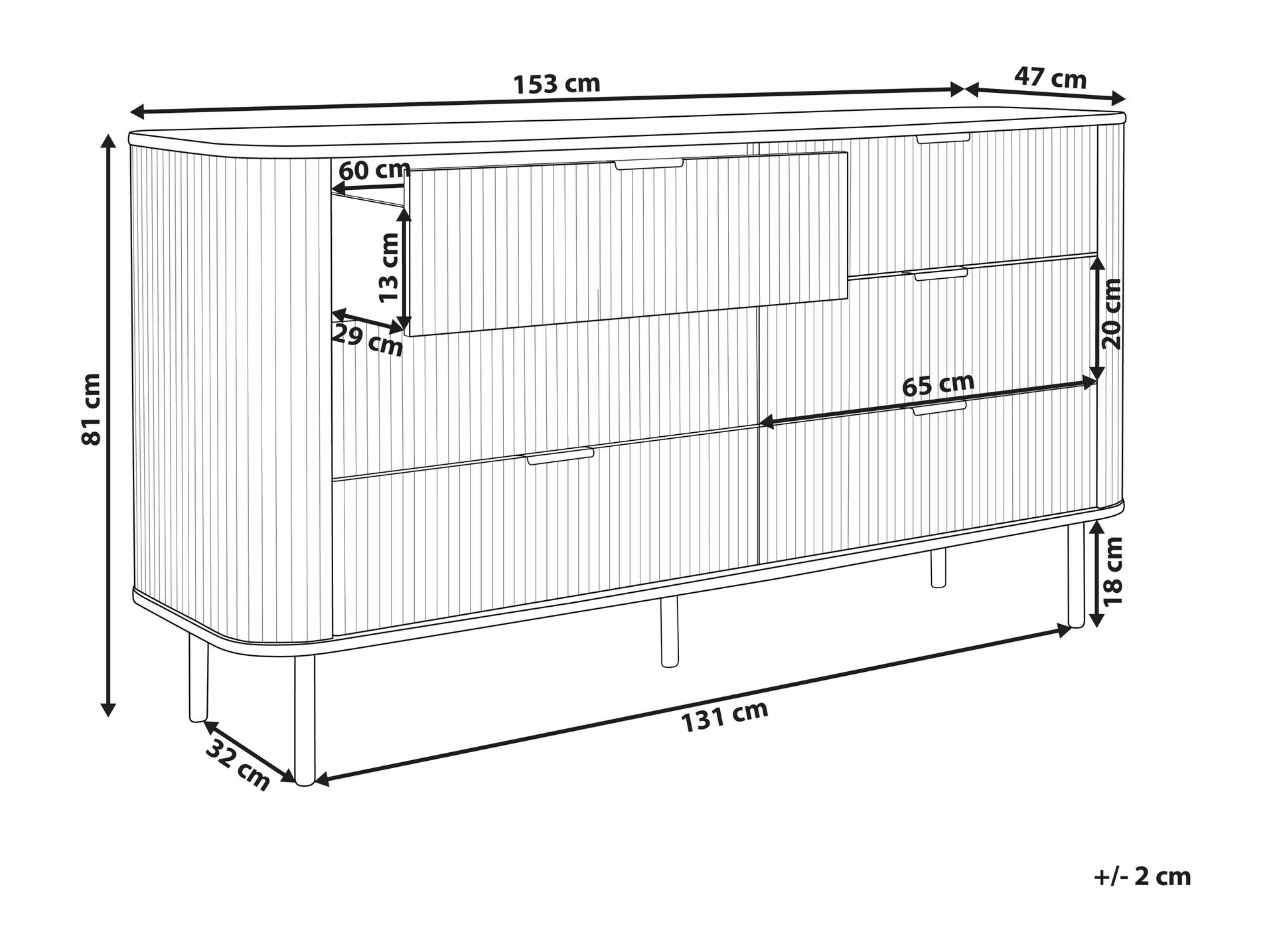 Chest of drawers Fencalu 109 (Light wood)