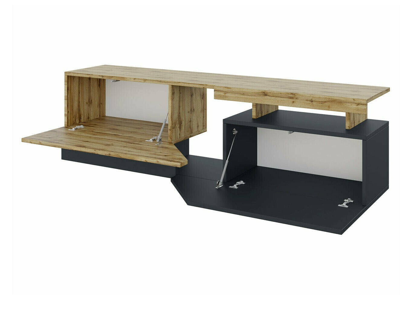 Έπιπλο τηλεόρασης Comfivo Daldune (Άσπρο + Δρυς wotan)