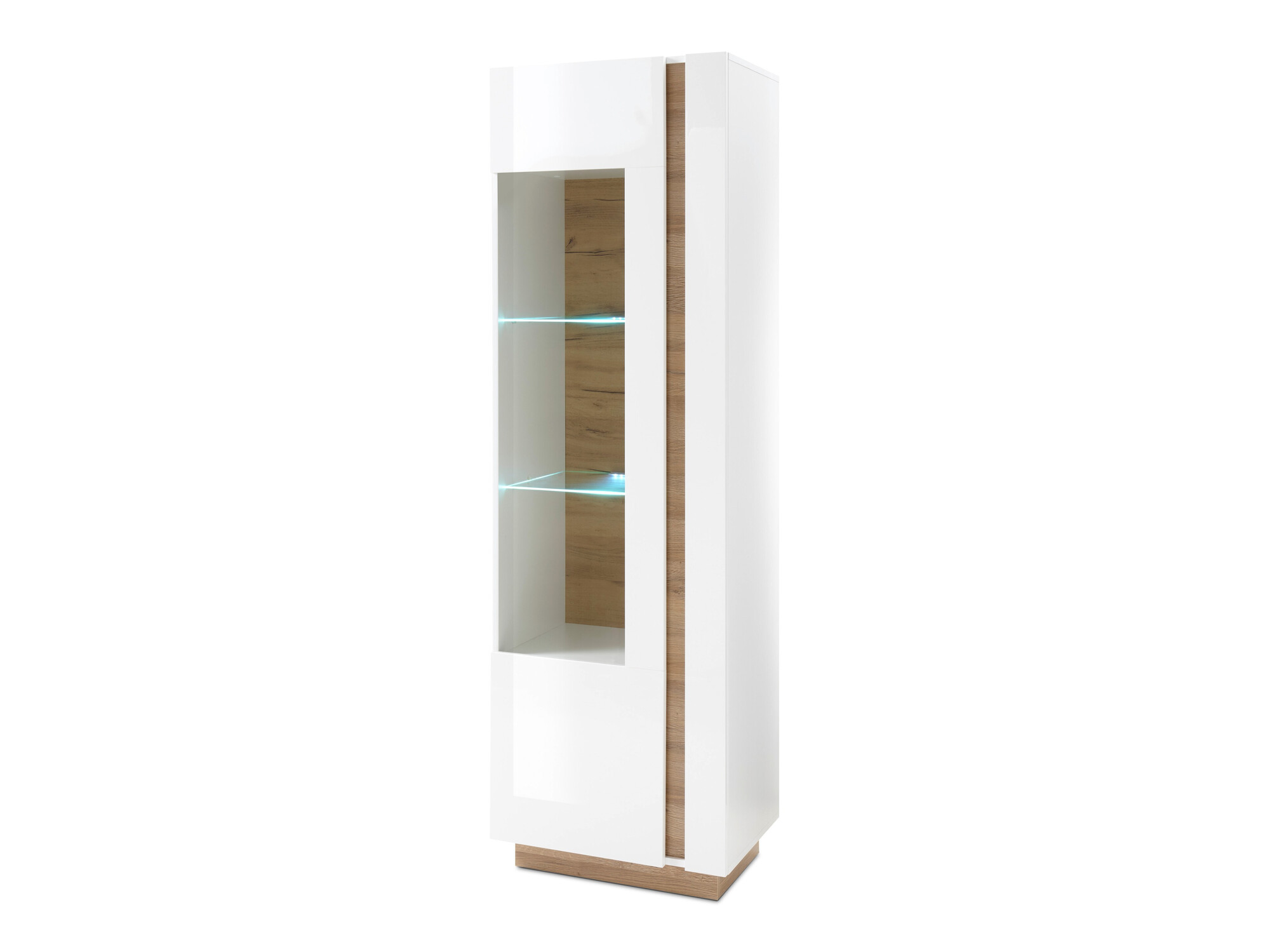 Bookcase Veropho 100 (Glossy white + Grandson oak)