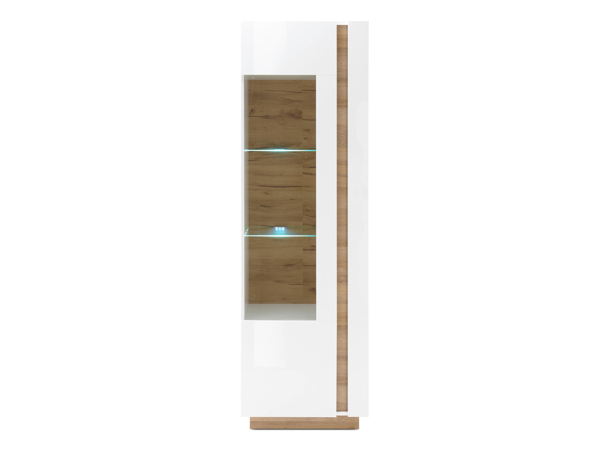 Bookcase Veropho 100 (Glossy white + Grandson oak)