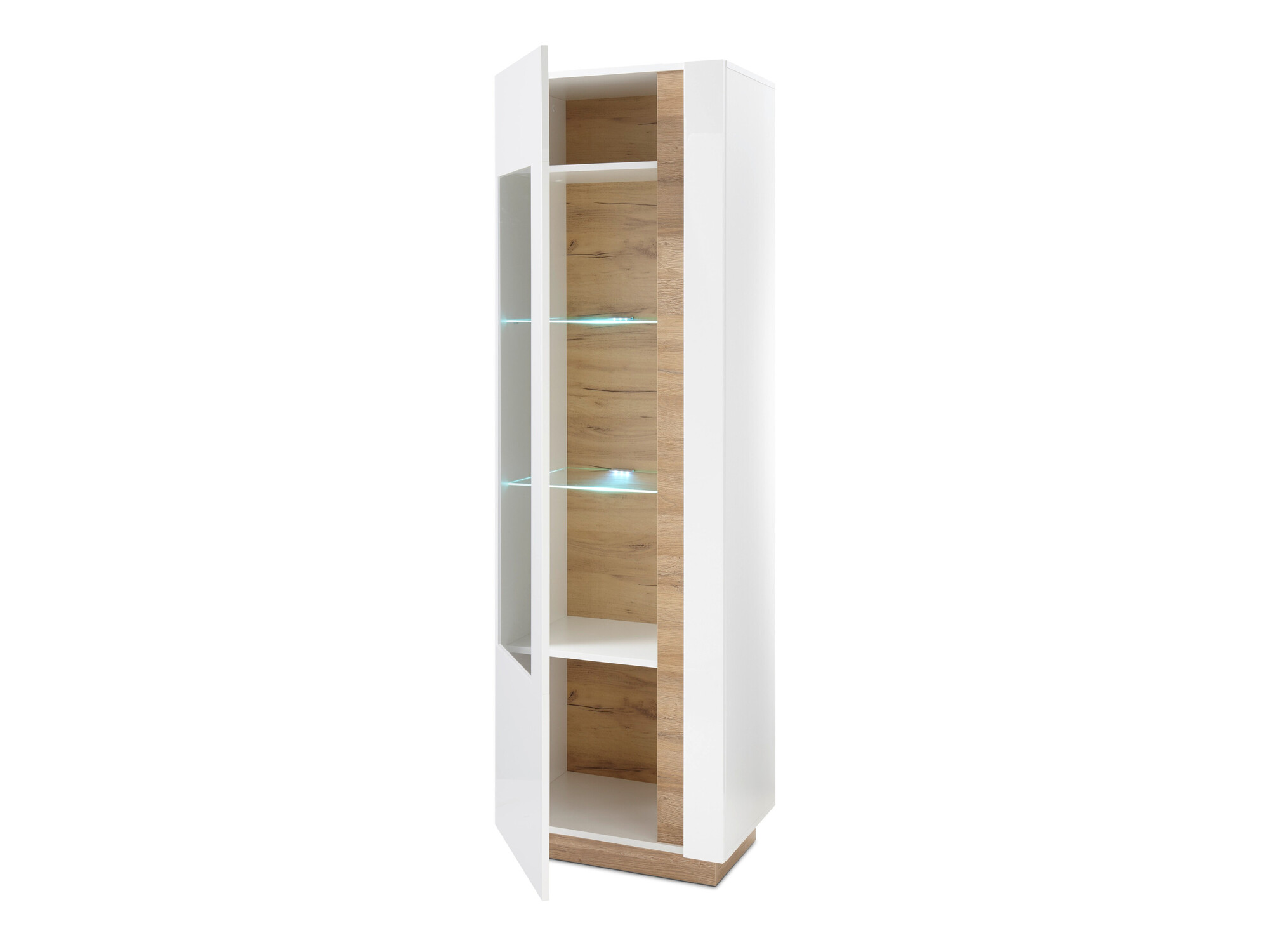 Bookcase Veropho 100 (Glossy white + Grandson oak)