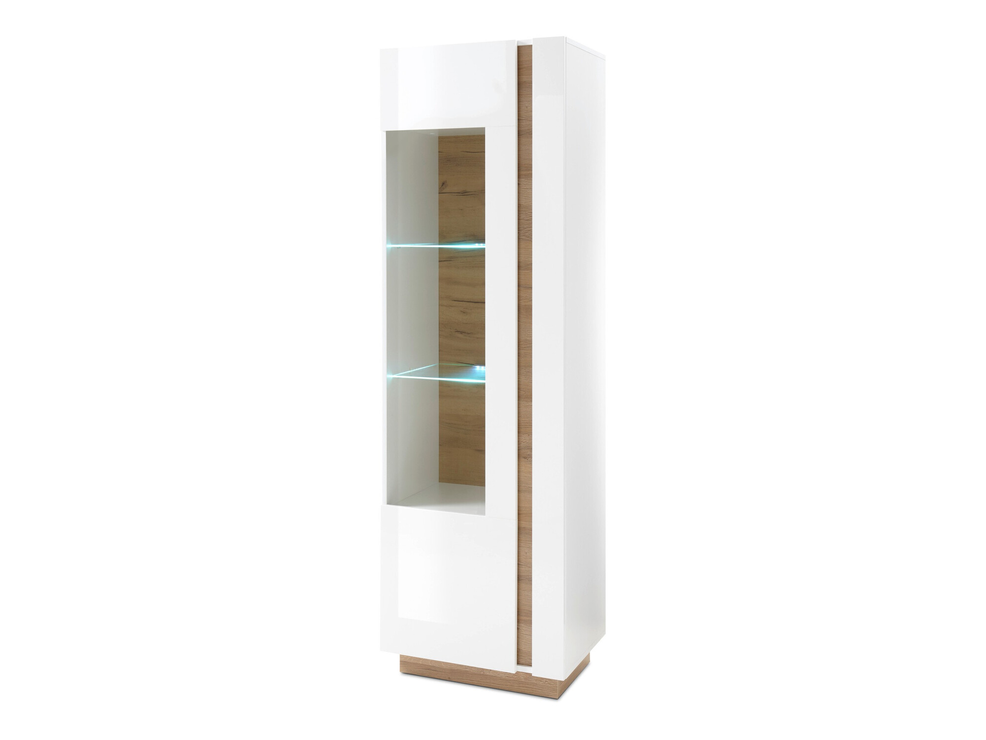 Bookcase Veropho 100 (Glossy white + Grandson oak)