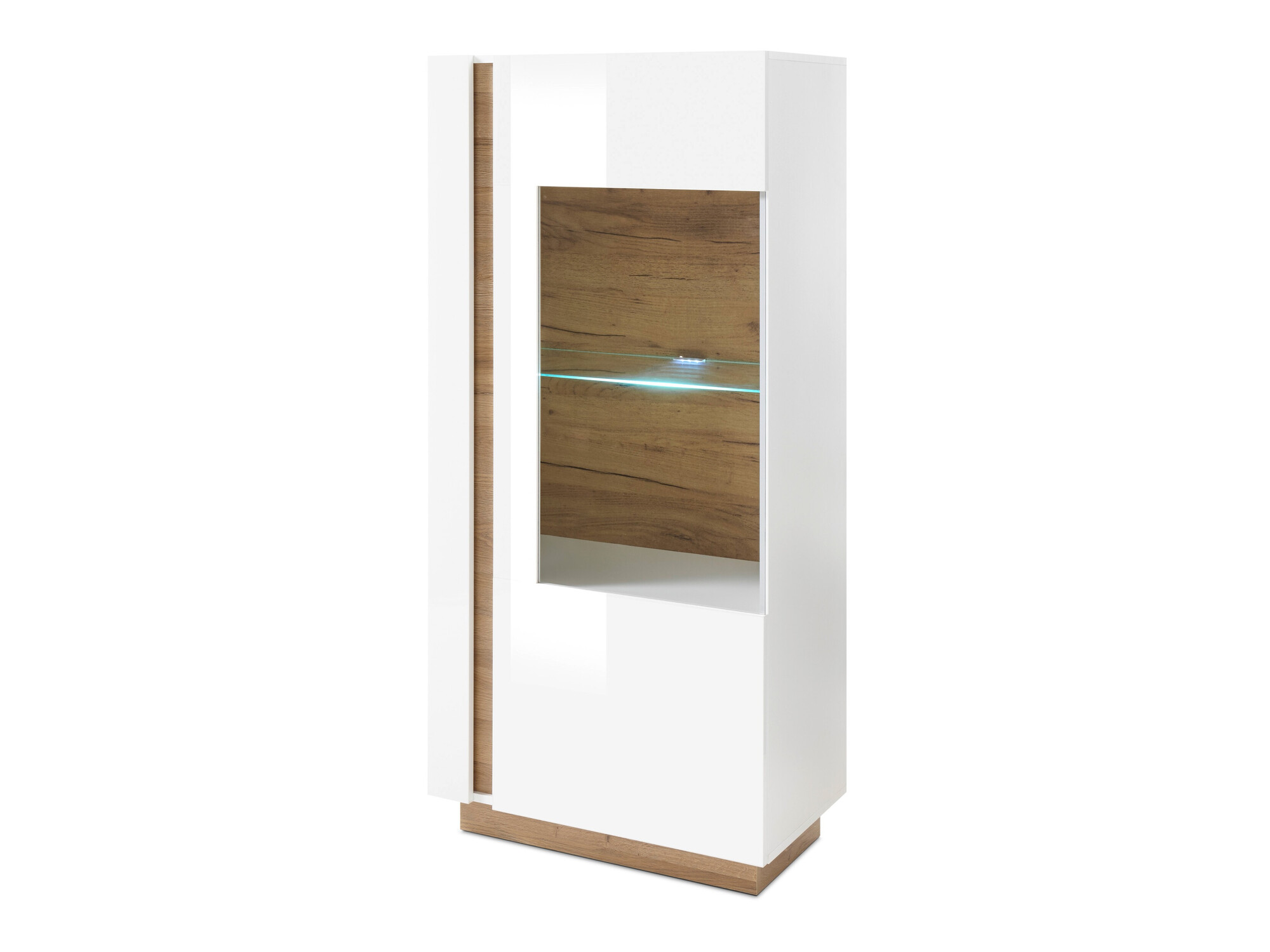 Bookcase Veropho 101 (Glossy white + Grandson oak)