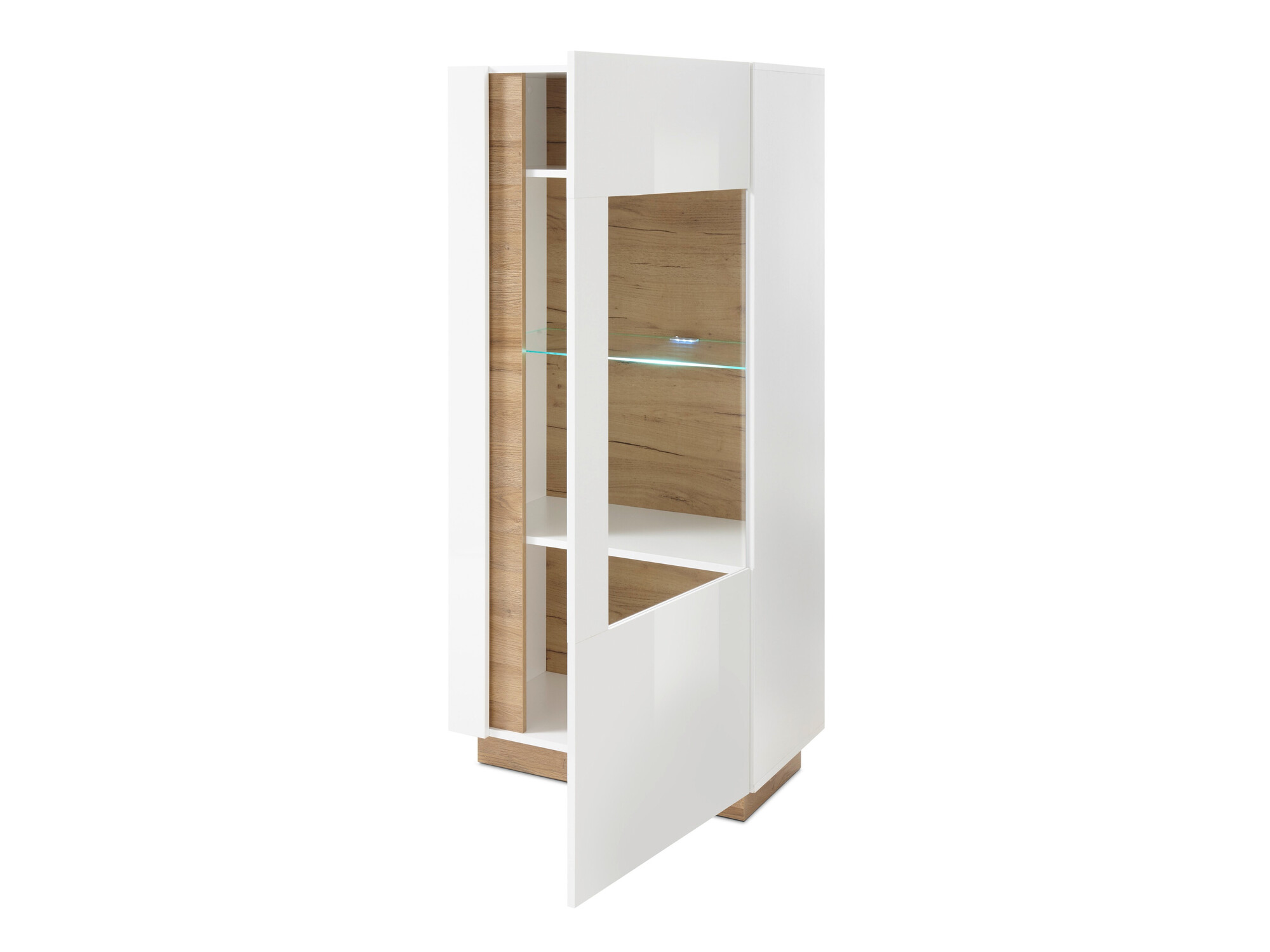 Bookcase Veropho 101 (Glossy white + Grandson oak)