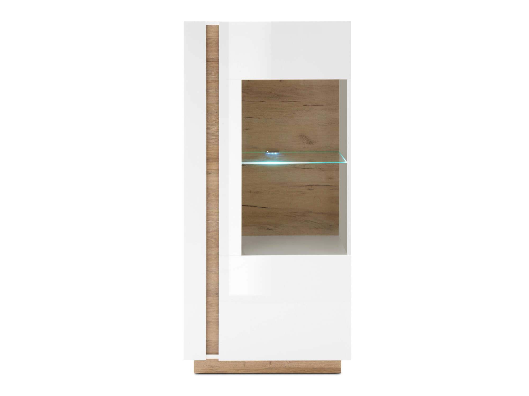 Bookcase Veropho 101 (Glossy white + Grandson oak)