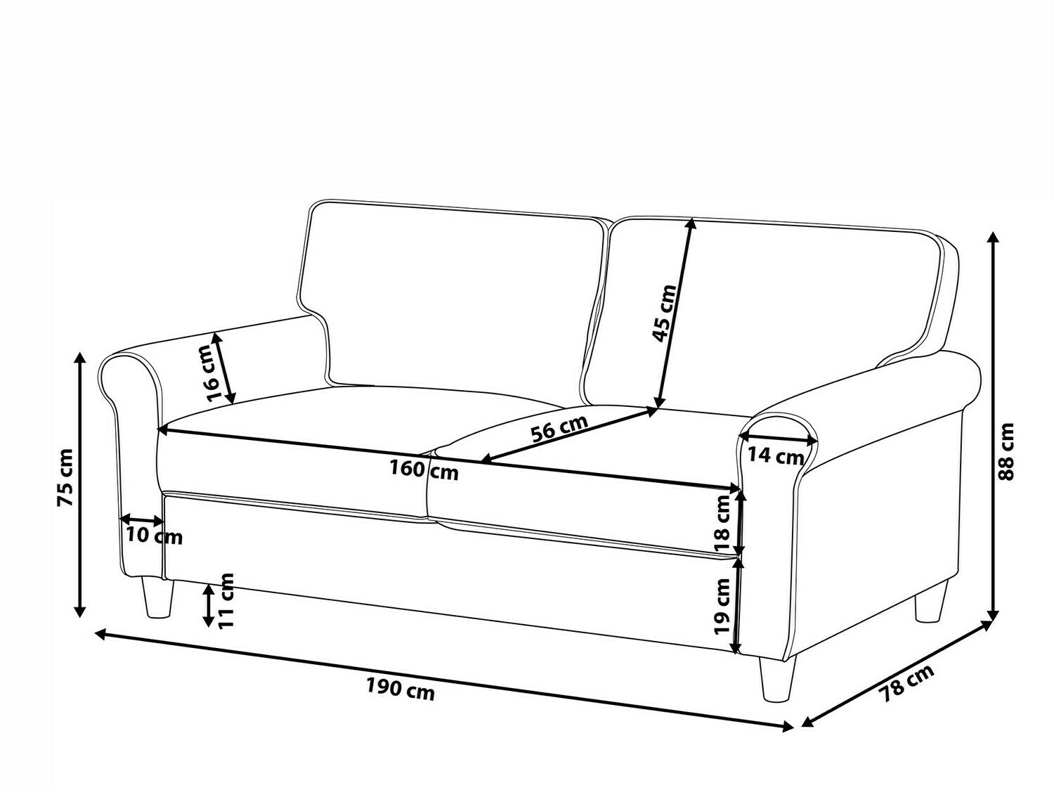 Καναπές Berwyn 675 (Πράσινο)