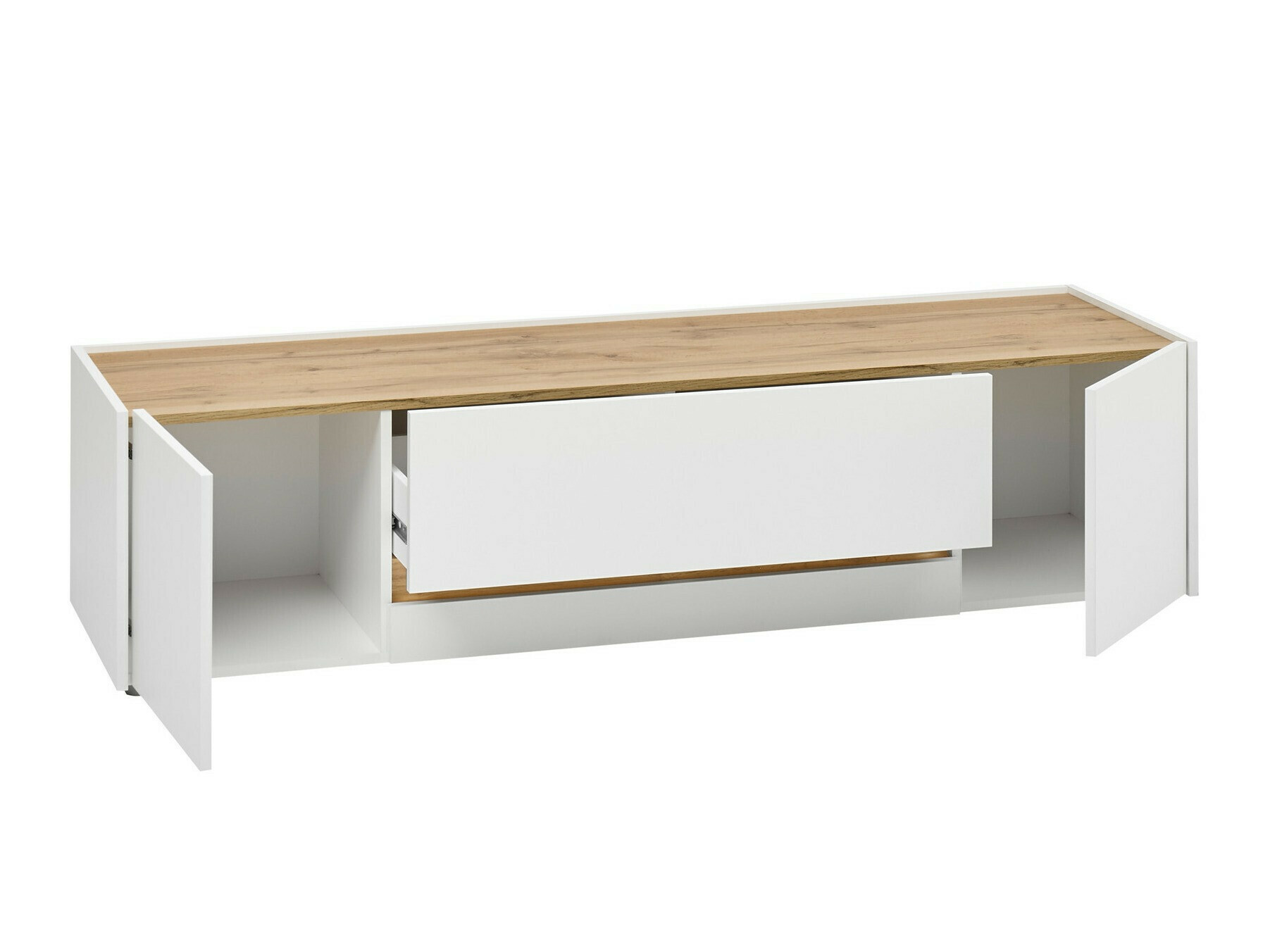 Σετ επίπλων σαλονιού Elbsori 130 (Άσπρο + Δρυς wotan)