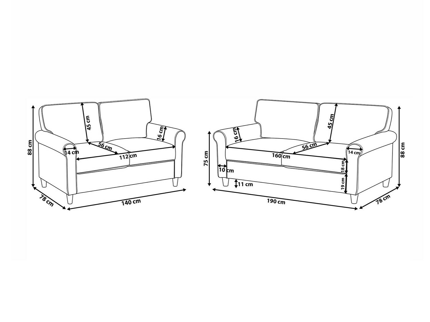 Σετ ταπετσαρισμένων επίπλων Berwyn 676 (Καφέ)