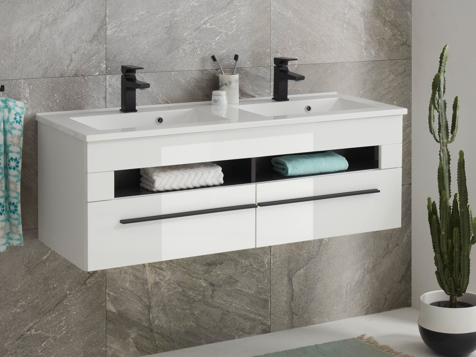 Wall-mounted bathroom cabinet for washbasin Torbelu 100