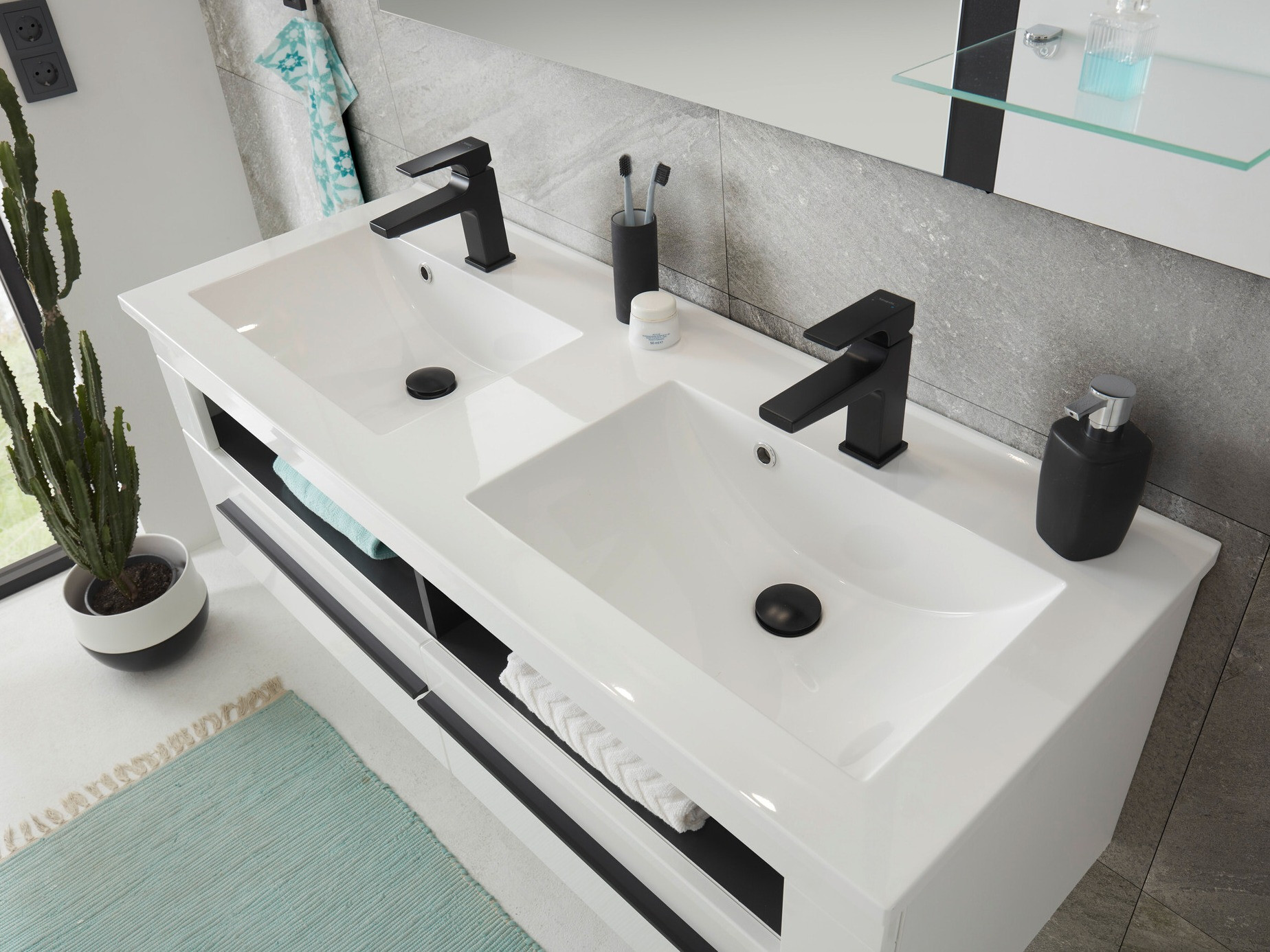 Wall-mounted bathroom cabinet for washbasin Torbelu 100