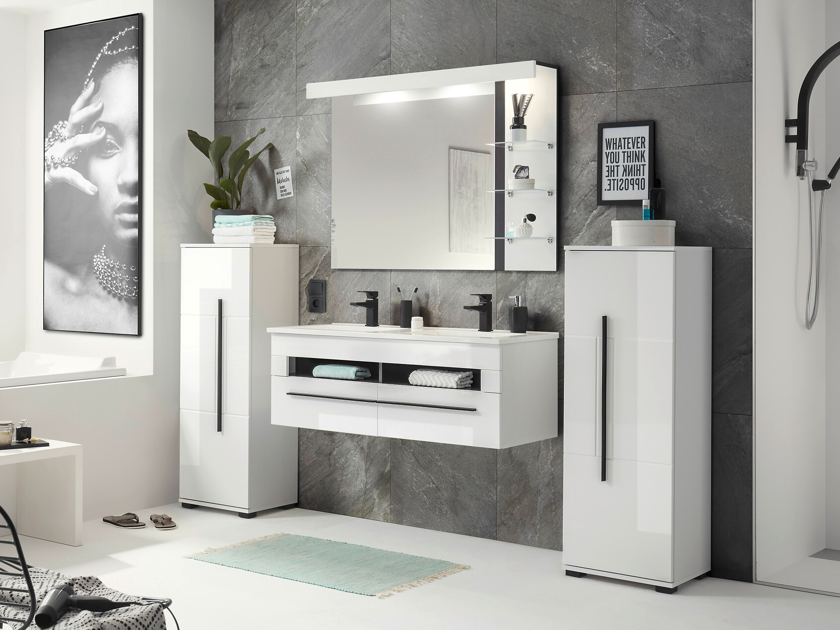 Wall-mounted bathroom cabinet for washbasin Torbelu 100