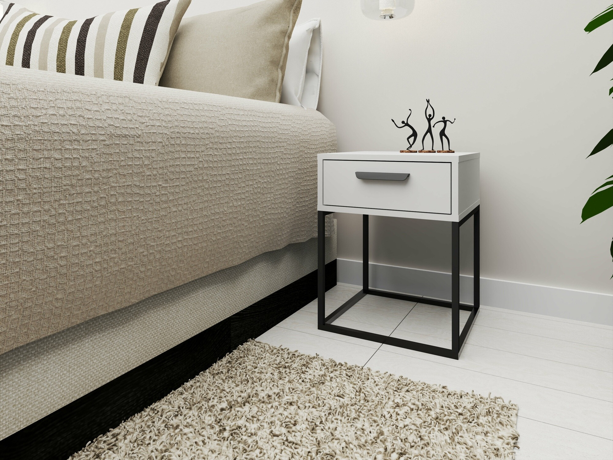 Κομοδίνο Bristol 191 (Άσπρο)