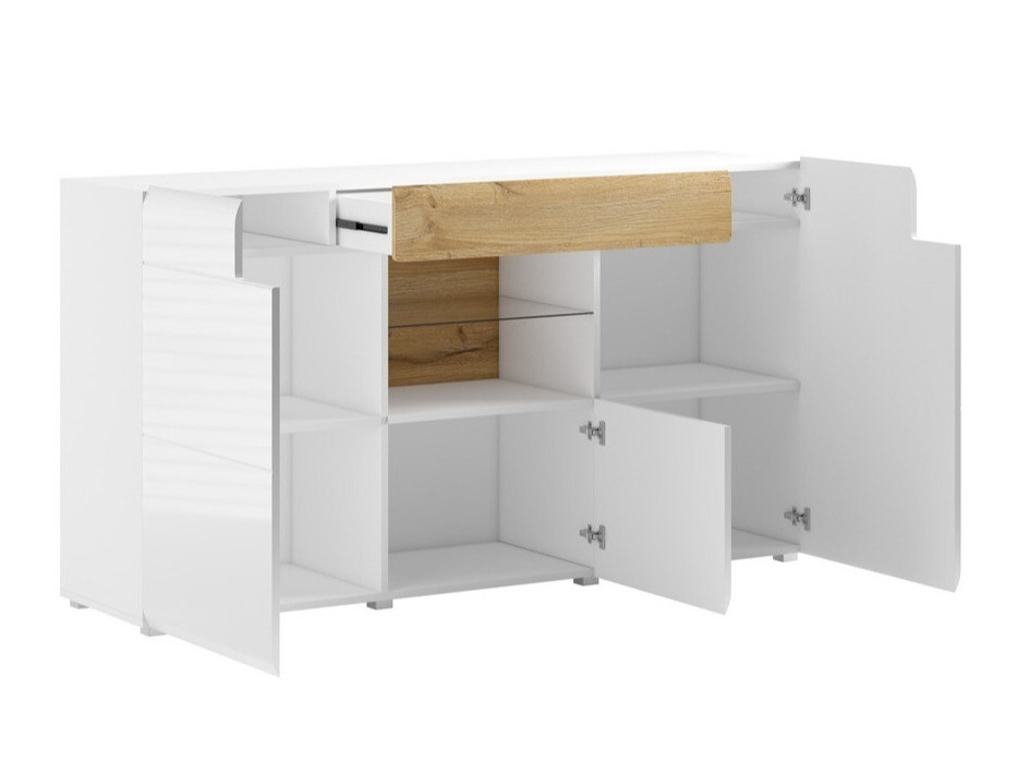 Συρταριέρα Torsone 108 (Άσπρο + Γυαλιστερό λευκό)