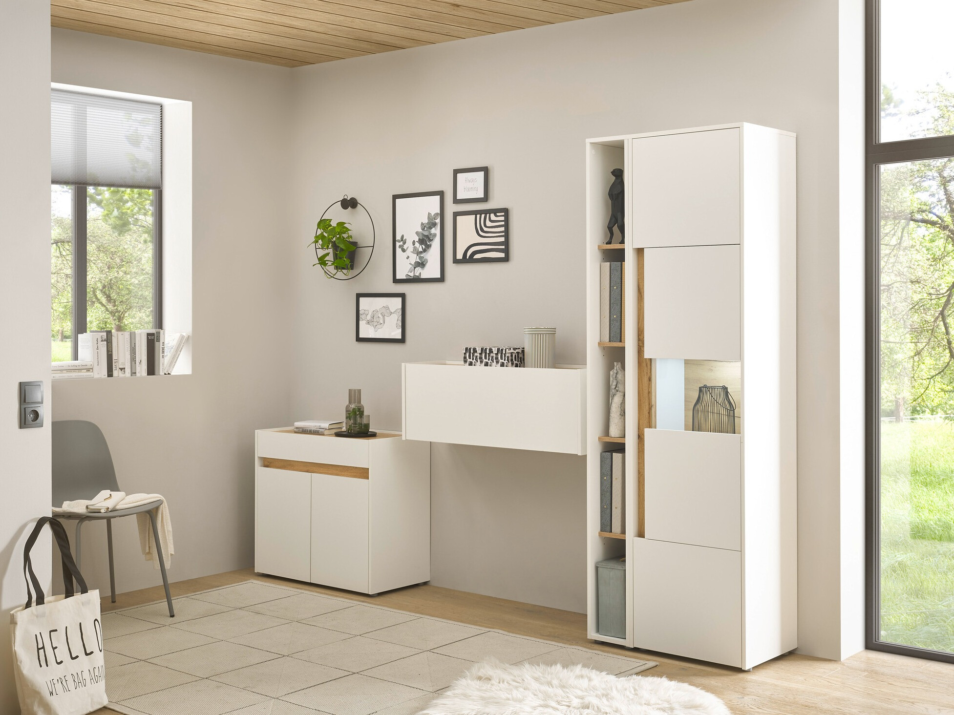 Furniture set Elbsori 139 (White + Wotan Oak)