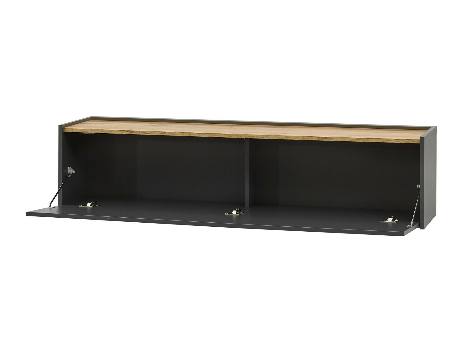 Σετ επίπλων σαλονιού Elbsori 140 (Ανθρακί + Δρυς wotan)